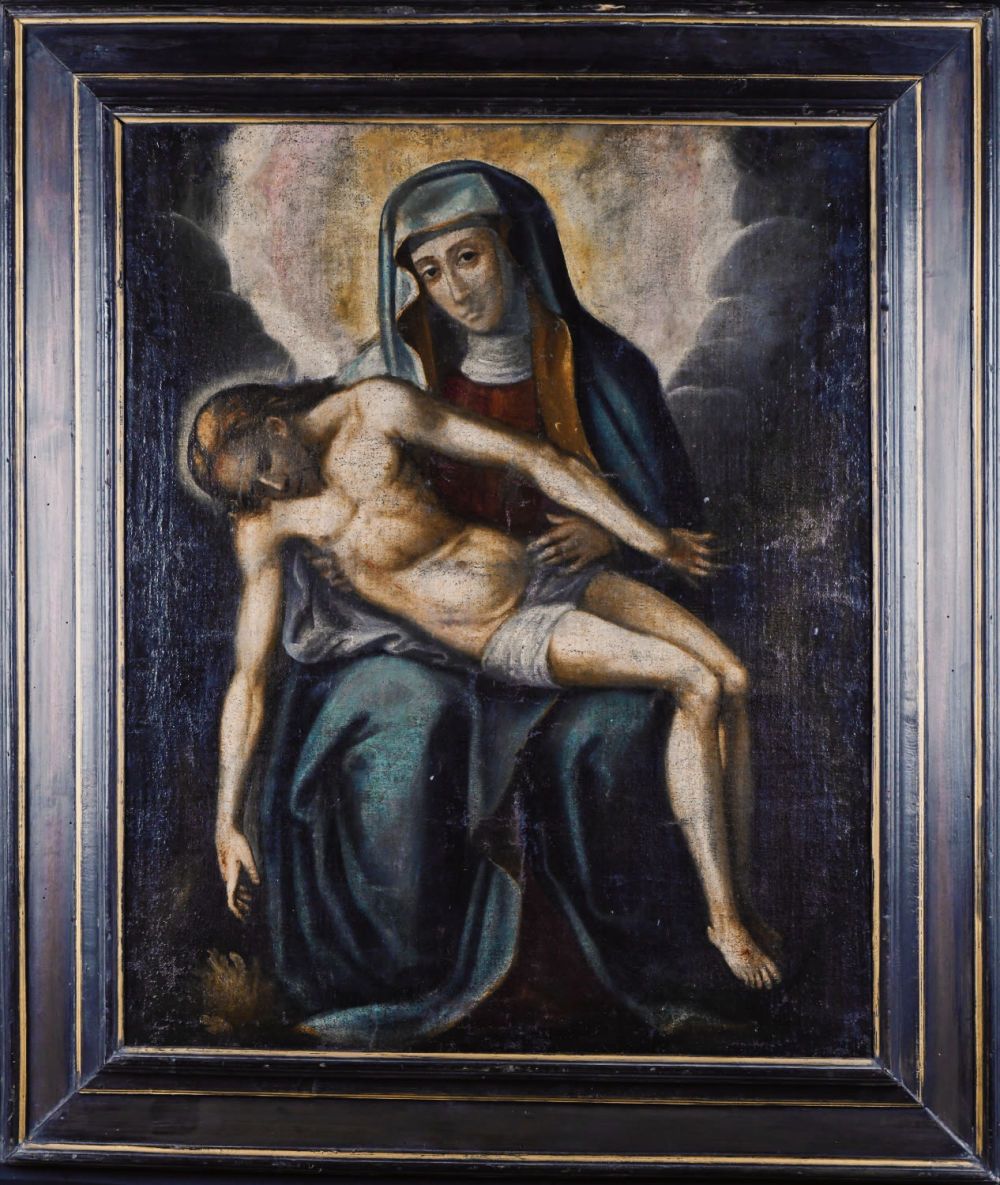 Antico dipinto raffigurante la Pietà del XVII secolo Opera olio su tela raffigur&hellip;