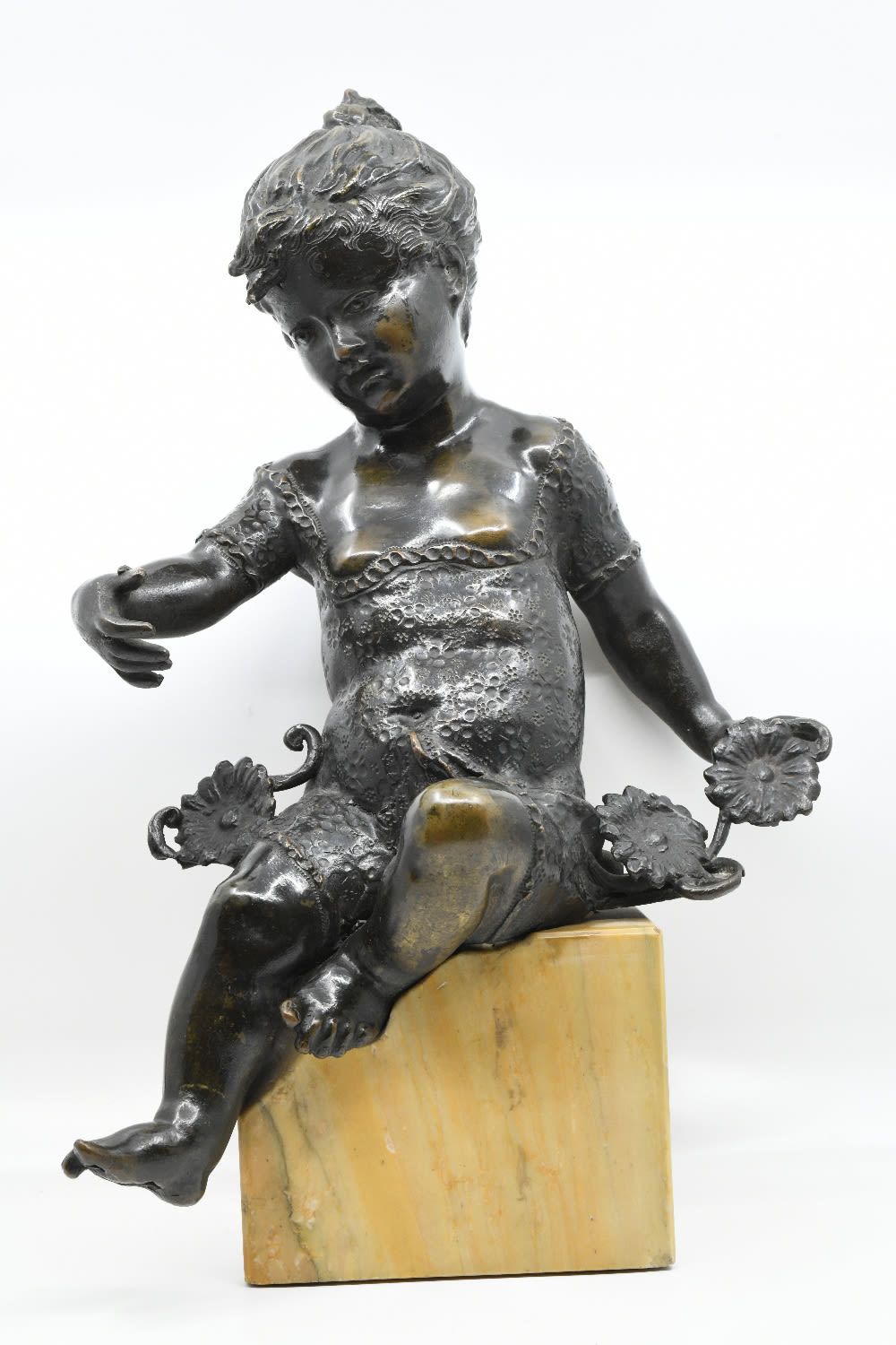 Mportante bronzo "Il bambino felice" anonimo della - Fine del XIX secolo cm 41x3&hellip;