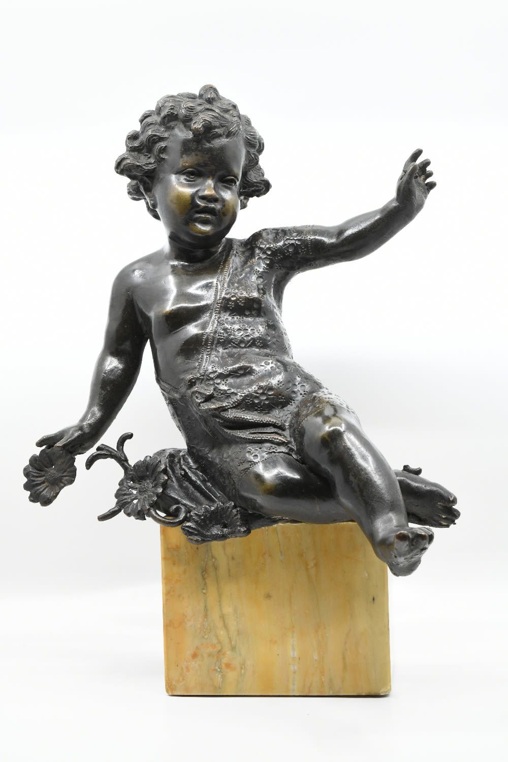 Importante bronzo "Il bambino felice" anonimo della - Fine del XIX secolo cm 41x&hellip;