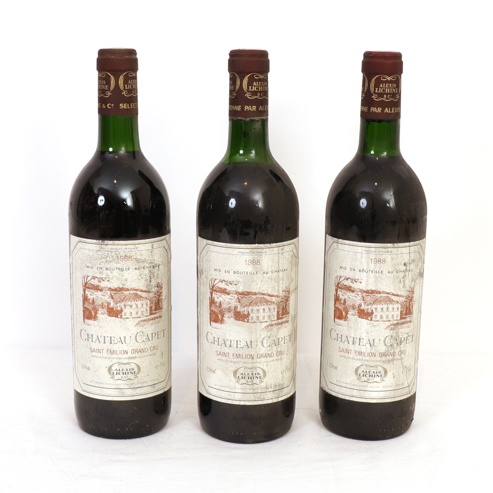 Null 3 Btls Saint Emilion "Château Capet" Grand Cru 1988