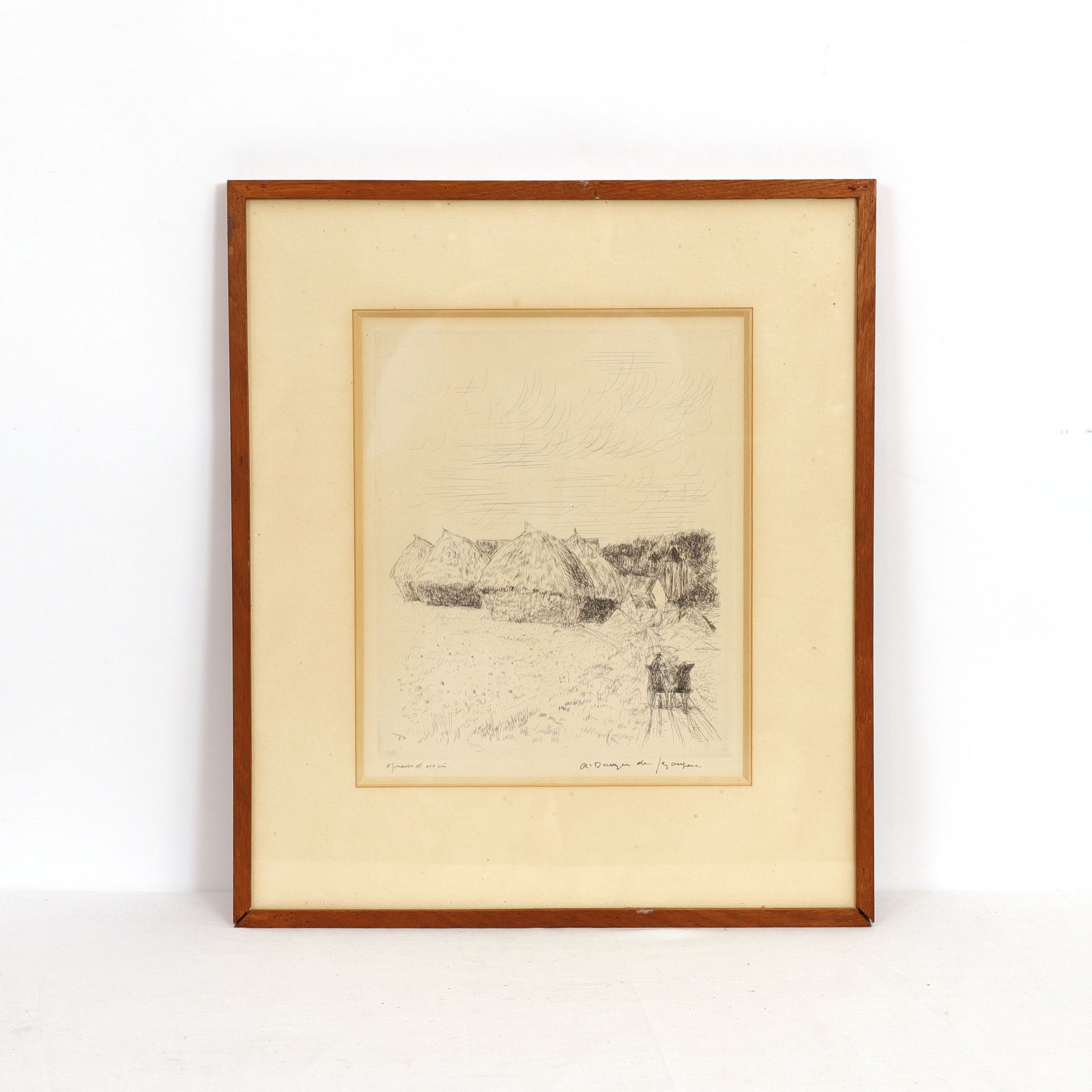 Null 安德烈-杜诺耶-德-塞贡扎克（1884-1974）的 "LES MEULES DE FOIN "艺术作品

纸上蚀刻画，右下角有签名，并标有 "Epr&hellip;