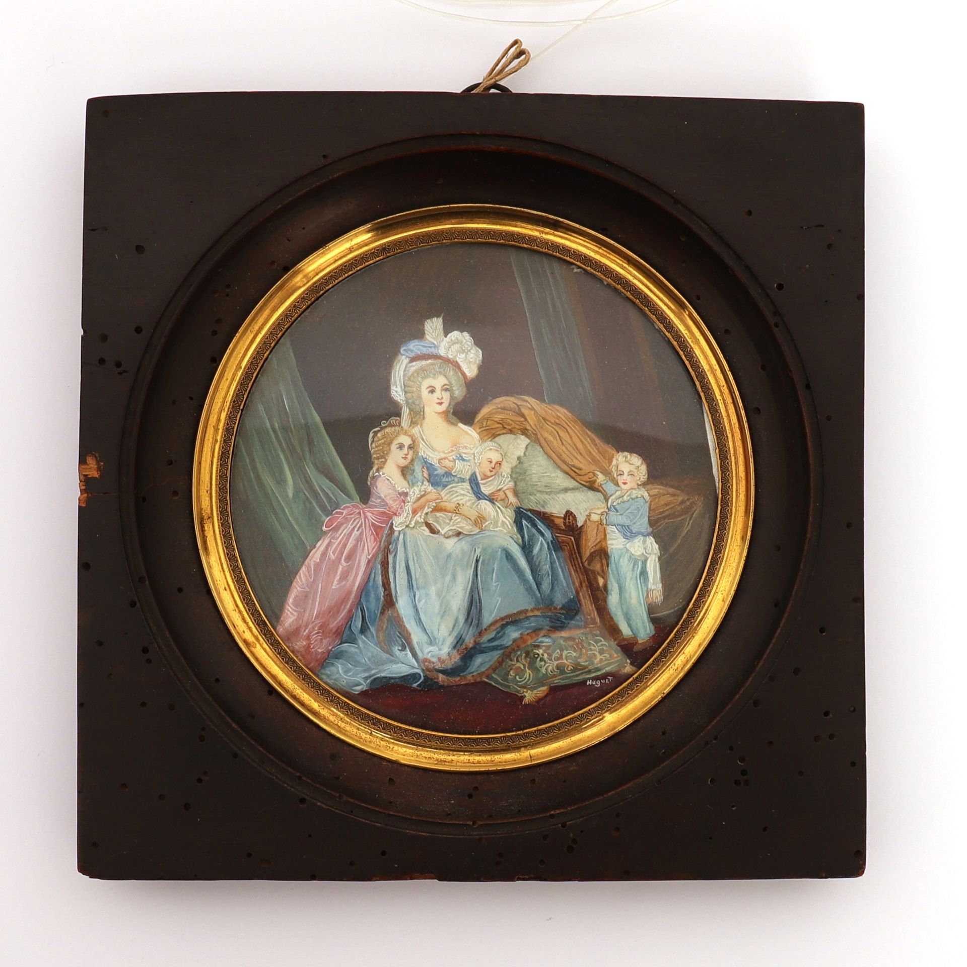Null 小型作品 "玛丽-安托瓦内特和她的孩子们"，作者：HUGUET

仿照伊丽莎白-路易丝-维热-勒布伦1787年的名画《玛丽-安托瓦内特和她的孩子》，保&hellip;