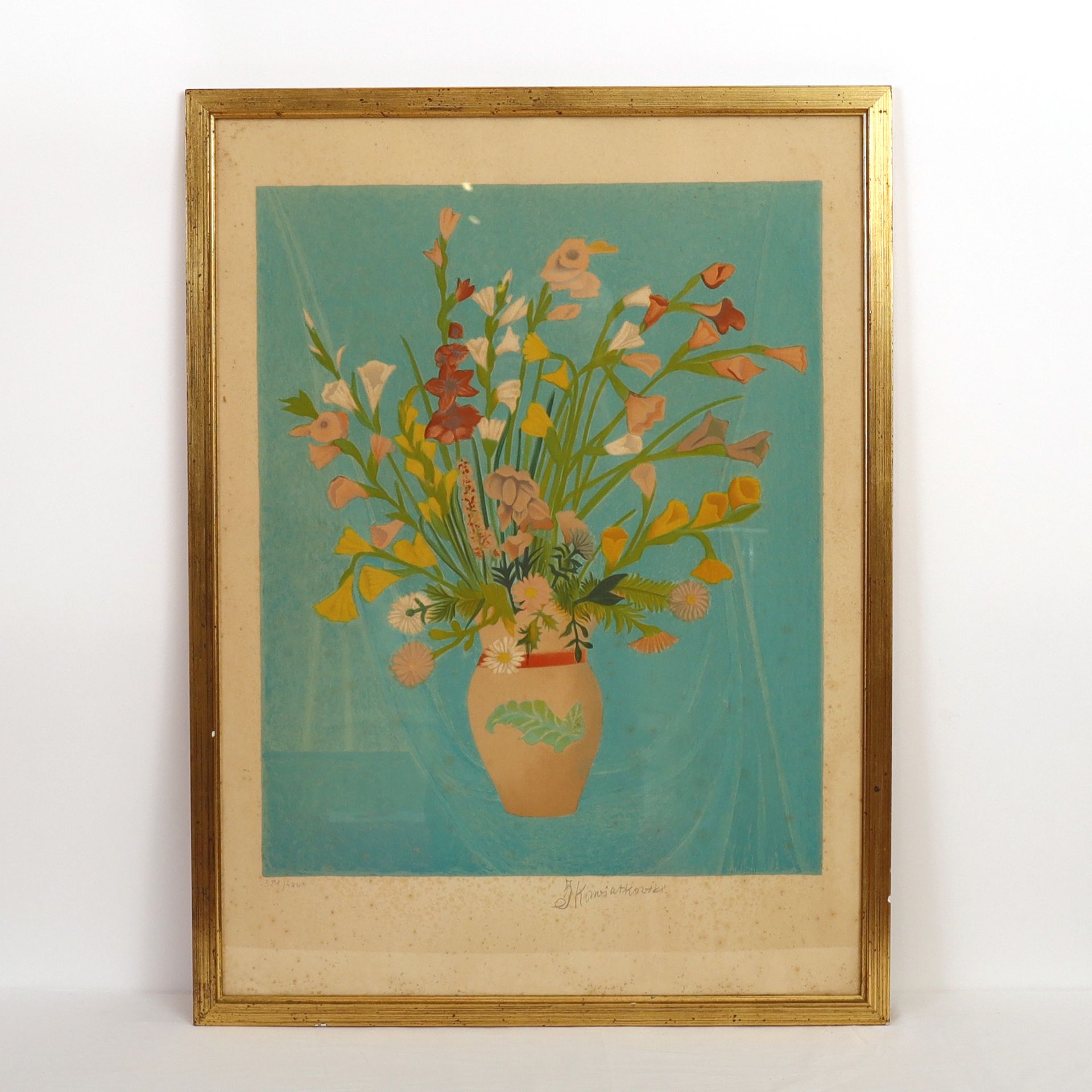Null LITHOGRAPHY "FLOWERS" by Yann KWIATKOWSKI (born in 1888)

Signed at the bot&hellip;