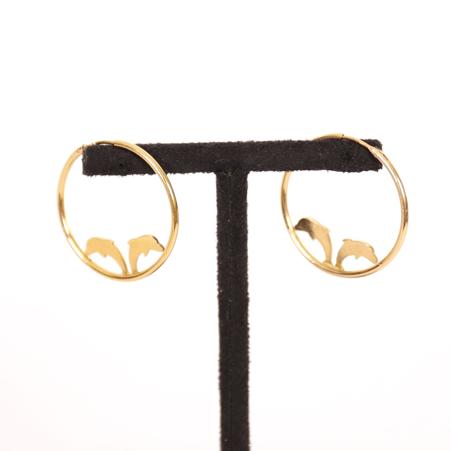 Null PAIR OF GOLD LEAPING DOLPHIN EARRINGS

Pb : 4 grs