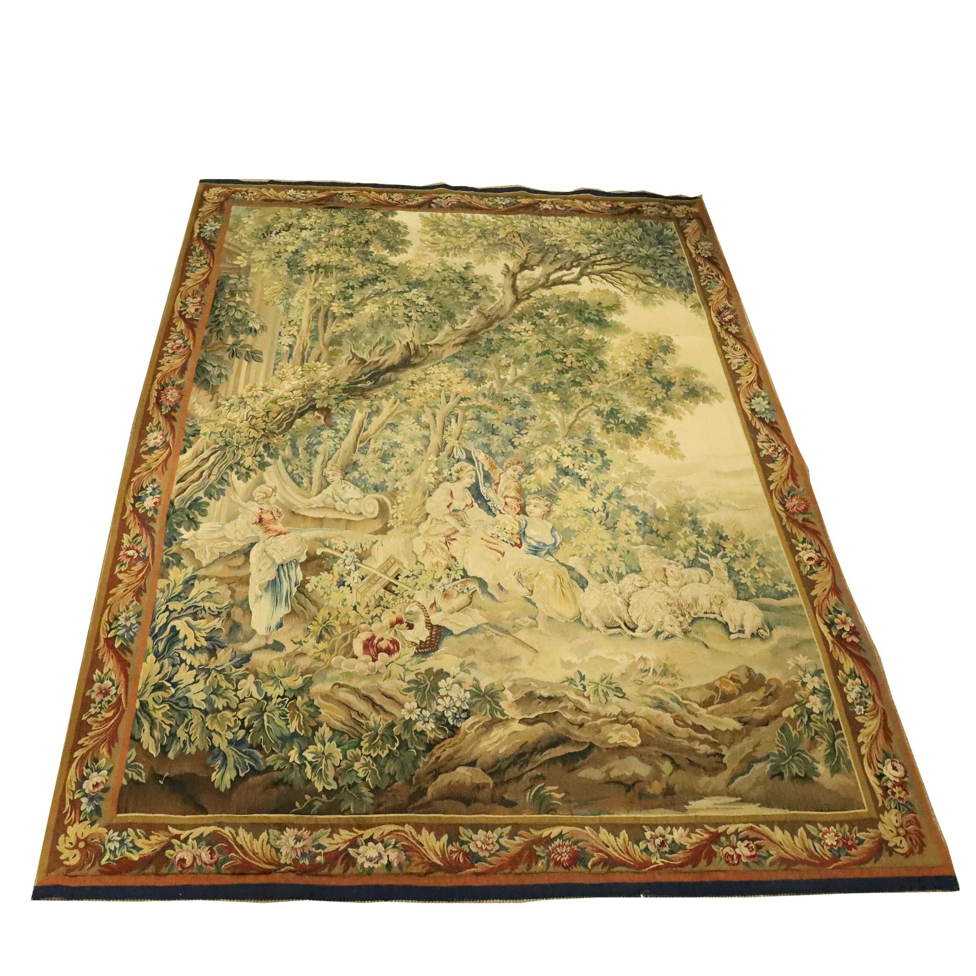 Null LARGE TAPESTRY OF AUBUSSON "SCENE GALANTE" IN WOOL

Decorated with a group &hellip;