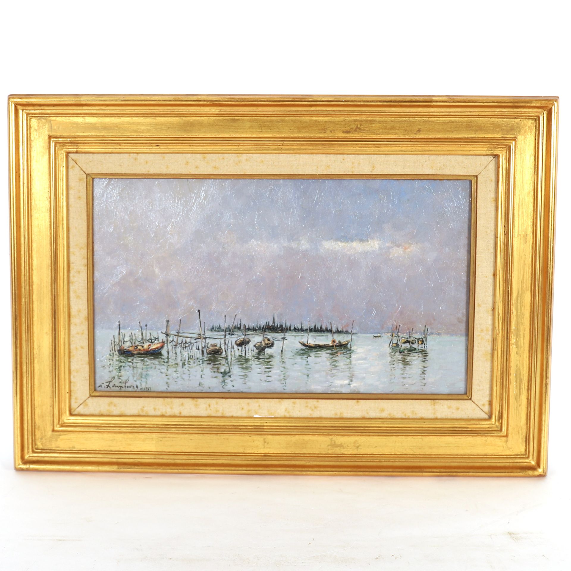 Null Pintura "ANTE SAN FRANCESCO DEL DESERTO (LAGUNE)" de André HAMBOURG (1909-1&hellip;