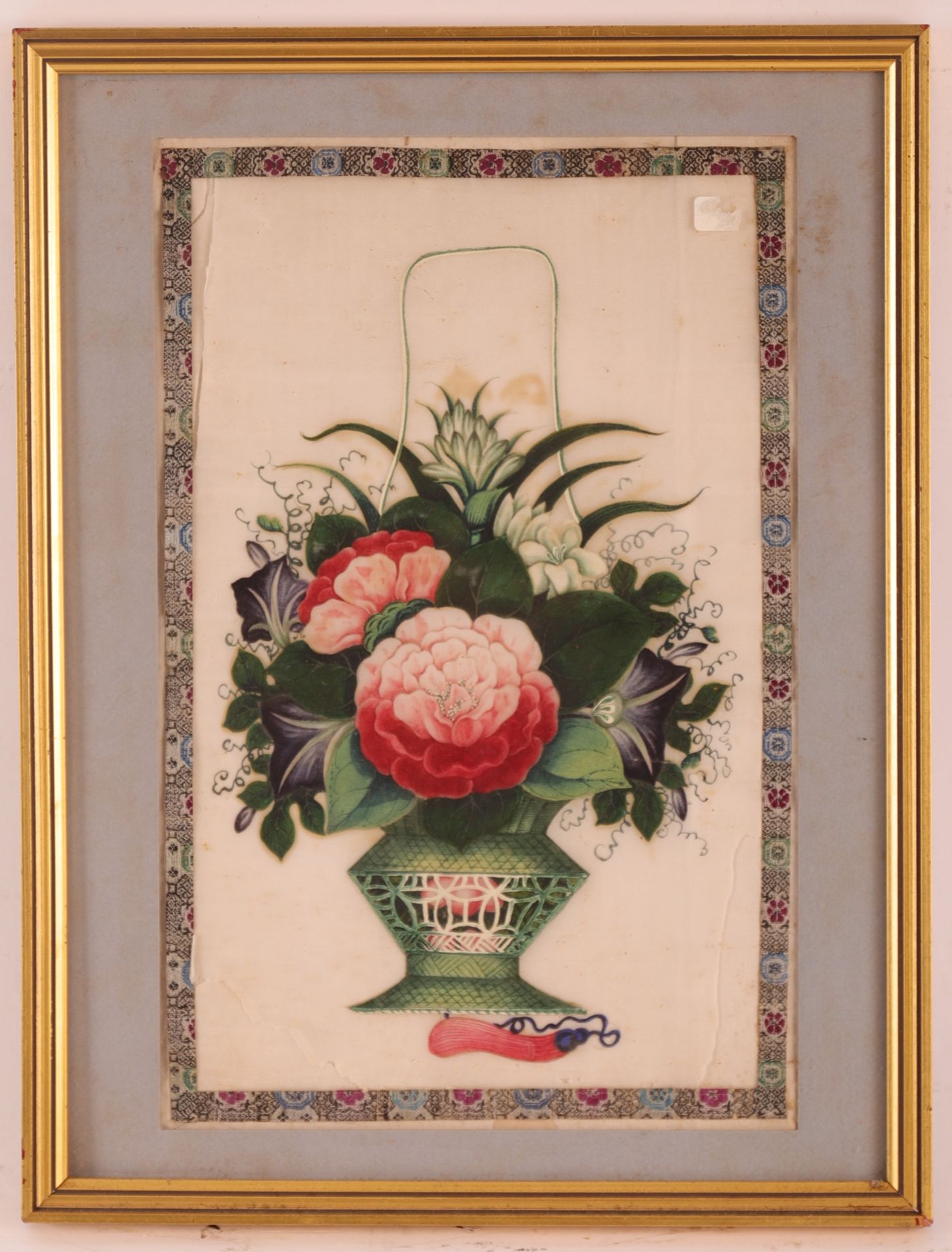 Null 桌子上的 "花瓶"，亚洲作品

宣纸上的绘画，玻璃下的框架

34 x 22 cm (视图)