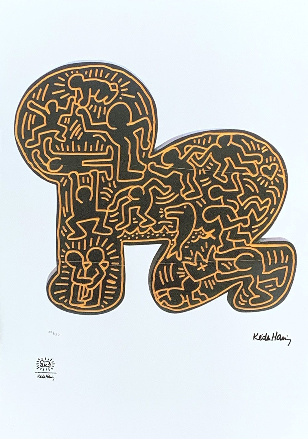Keith Haring 凯斯-哈林（1958-1990）的《宝贝》小册子

版面上有签名，并有编号

凯斯-哈林基金会的干章

70 x 50厘米