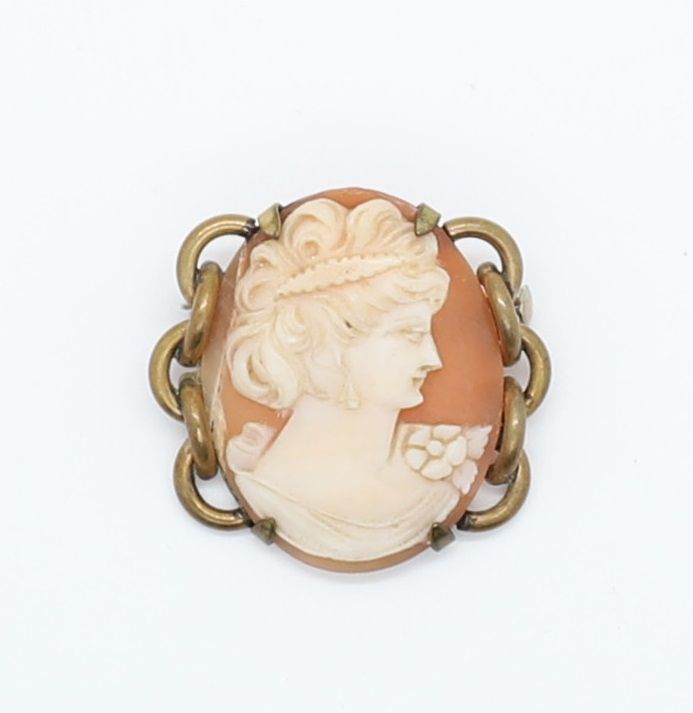 Null BROOCH WITH "PROFILE OF A WOMAN IN THE ANTIQUE" IN CAMEO
Gilded metal mount&hellip;