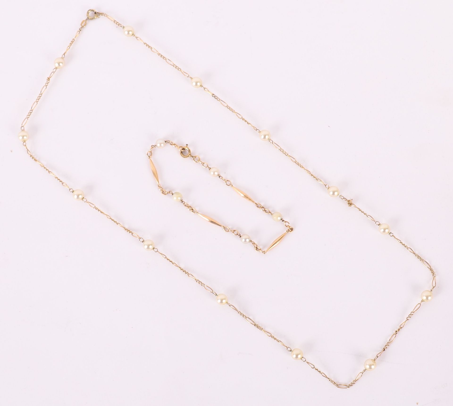 Null 镀金珍珠项链和手链 by dareal
长手链：18厘米
长项链：58厘米