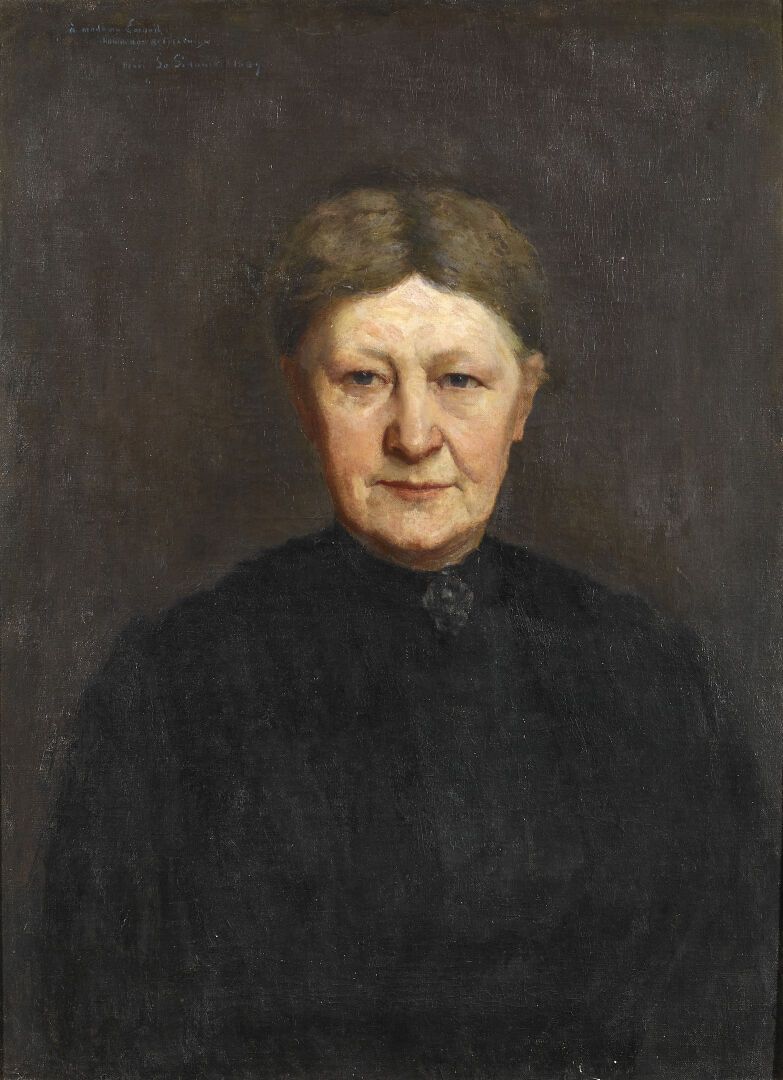 Null Henri Le SIDANER (1862-1939)

"推定的埃弗拉德夫人的肖像，1889年

布面油画，左上角署名 "派遣"。

73 x 5&hellip;