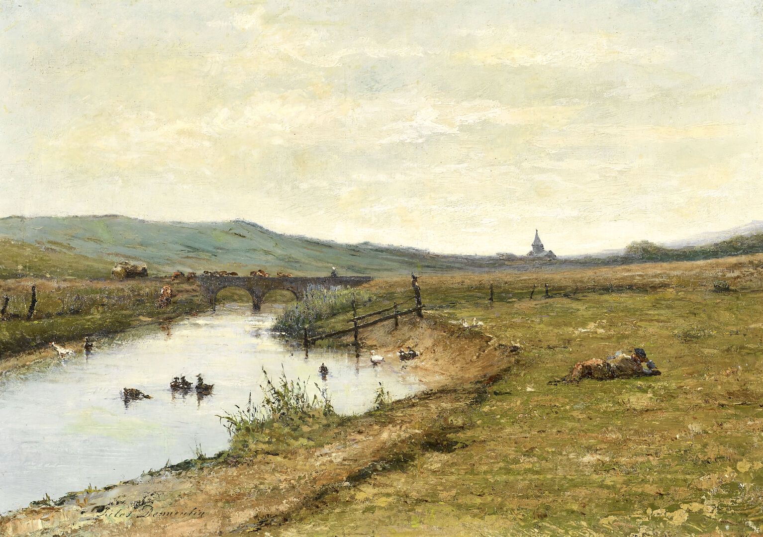 Null Jules DENNEULIN (1835-1904)

"Vue de la Vallée du Wimereux"

Huile sur toil&hellip;