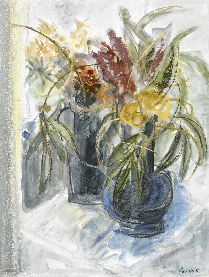 Null Arthur VAN HECKE (1924-2003)

"Vase de fleurs"

Pastel signé en bas à droit&hellip;