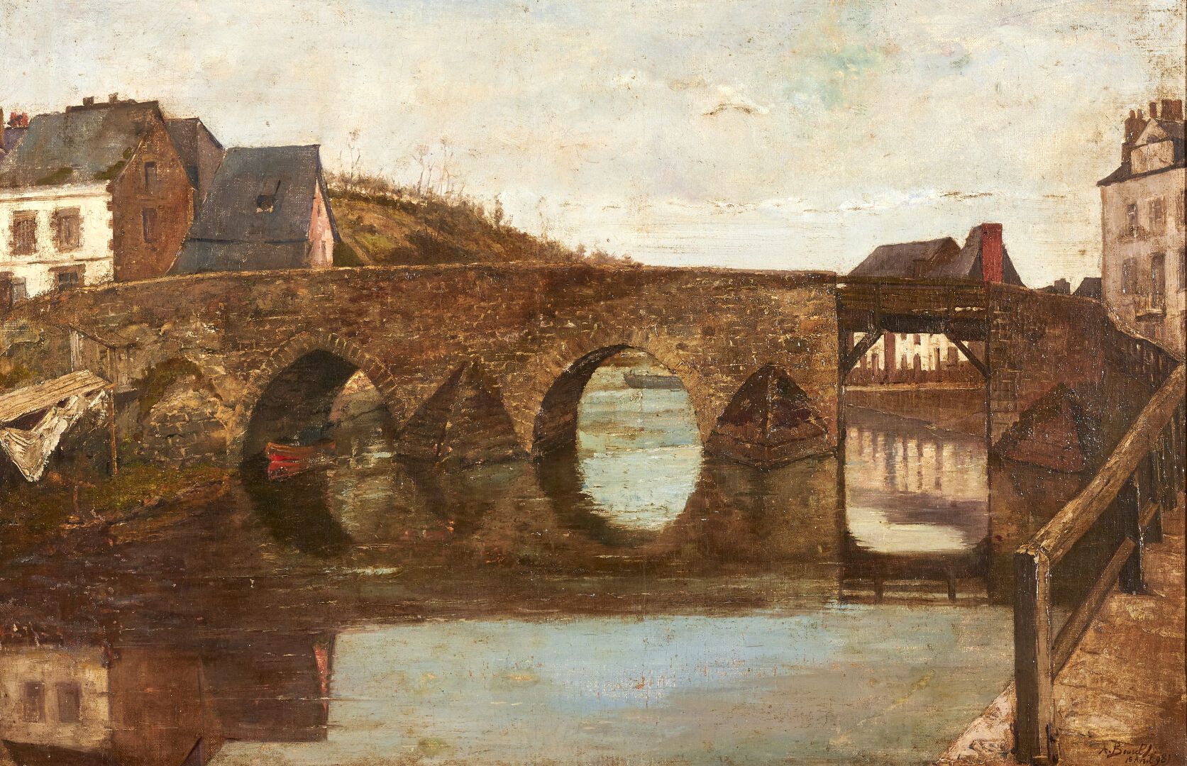 Null 阿里斯蒂德-布尔（Aristide BOUREL）（1840-1924）。

"迪南的老港口"。

布面油画，右下方有签名，日期为14/04/98。
&hellip;