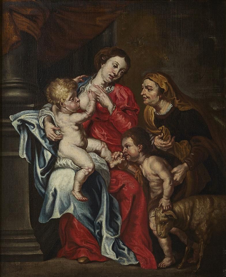 Null 科内利斯-舒特（1597-1655），归于

"圣母玛利亚、儿童耶稣、施洗者圣约翰和圣伊丽莎白

布面油画

72 x 59,5 cm

专家 : P&hellip;