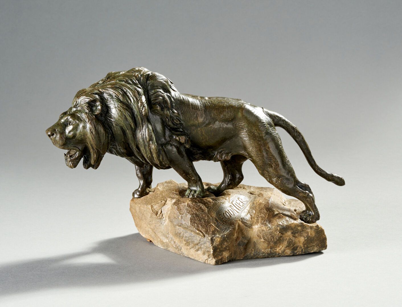 Null Prosper LECOURTIER (1855-1924)

"Lion rugissant"

Bronze à patine brun vert&hellip;