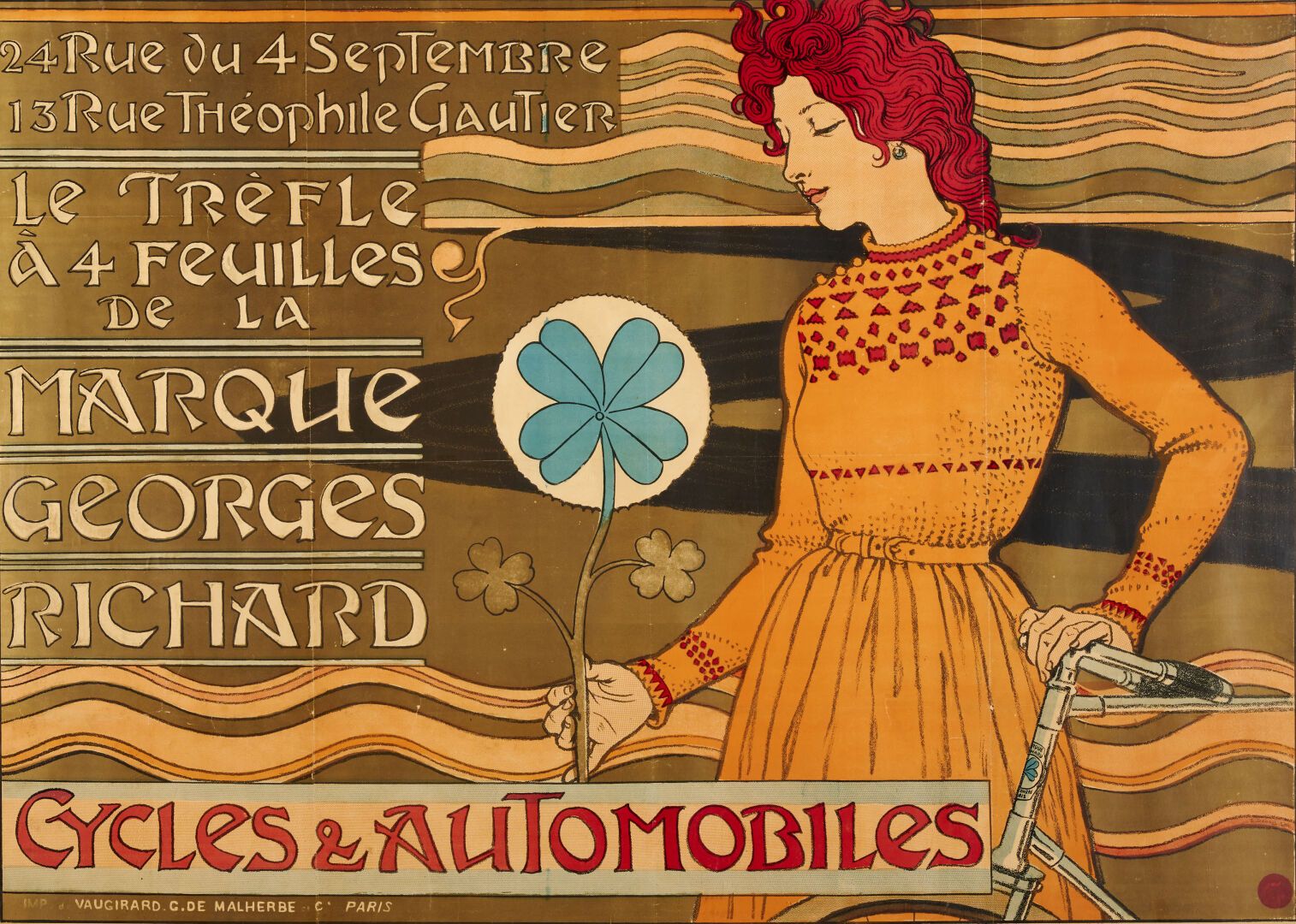 Null Poster Cycles and Automobiles the clover with 4 leaves of the mark Georges &hellip;