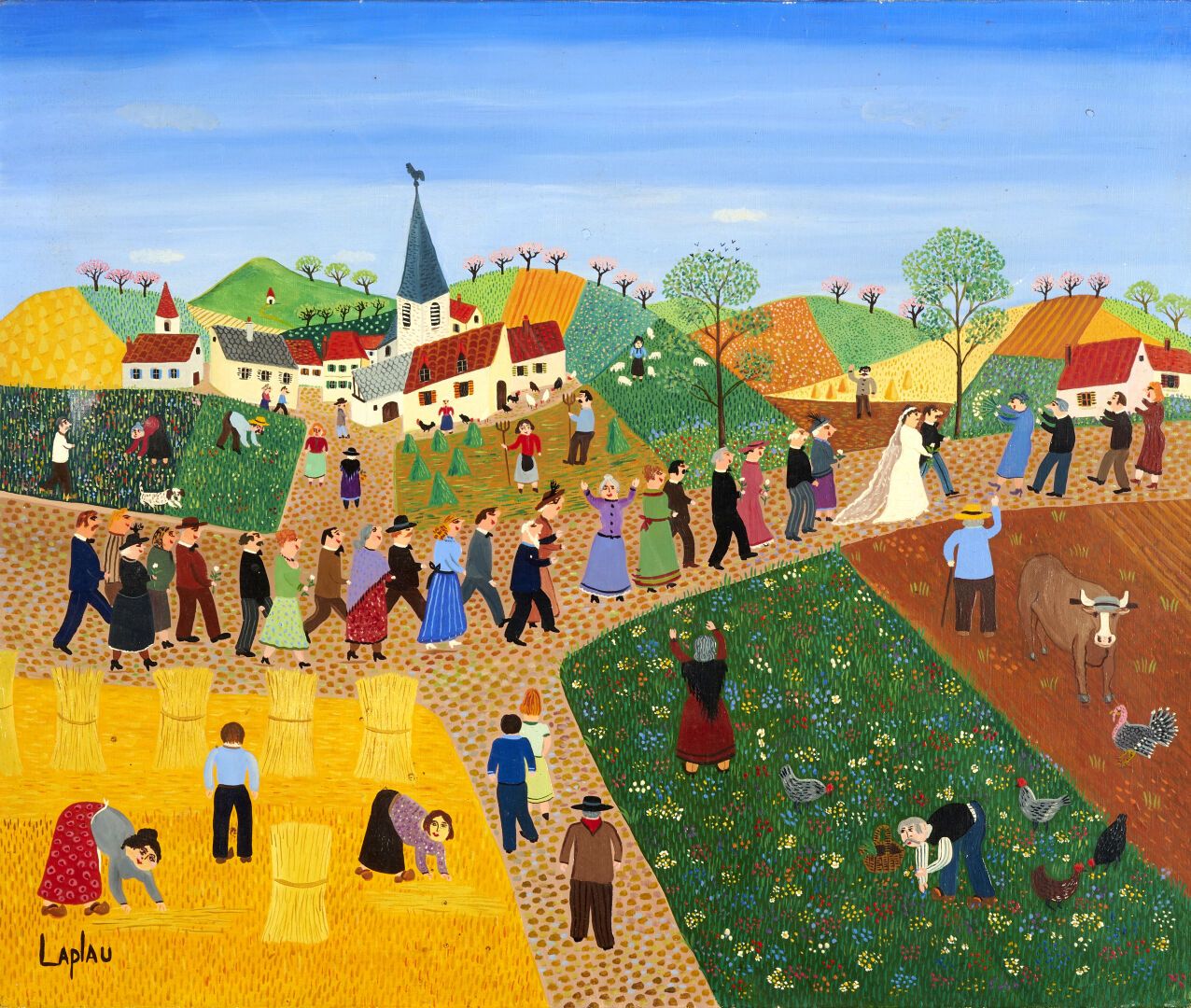 Null 热拉尔-拉普洛 (1938)

"乡村婚礼"。

布面油画，左下角有签名

46 x 55 厘米

缩进。