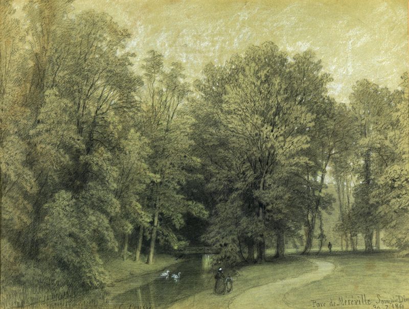 Null Charles PENSÉE (1799 - 1871) Parc de Mereville, Samedi à Dim. 30.7.1861 Fus&hellip;