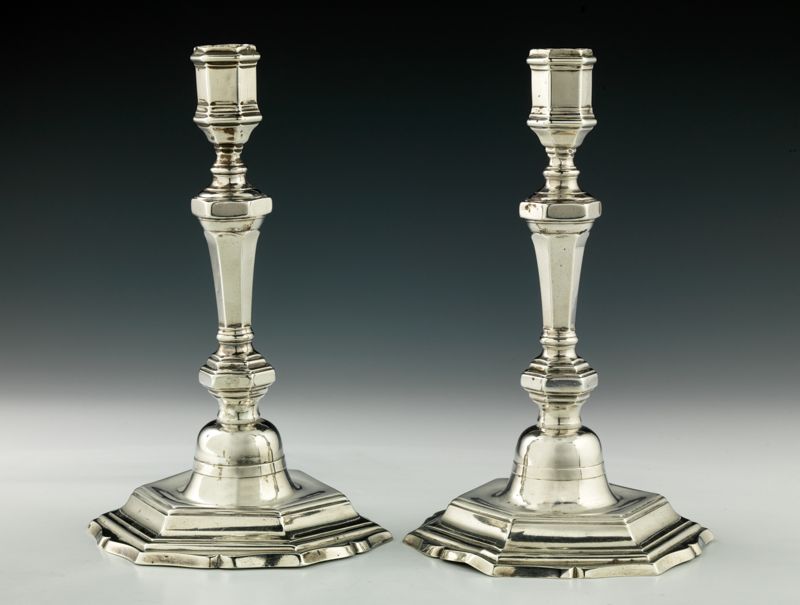 Null Pair of silver torches. Rennes 1736-1738 Master Goldsmith : Jean Roysard, r&hellip;