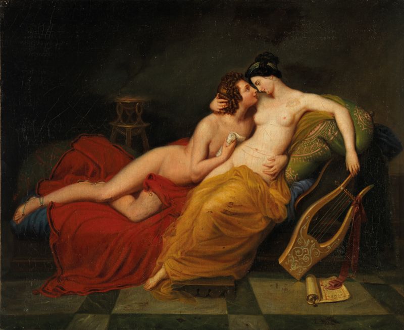 Null Attribuito a Merry-Joseph BLONDEL (Parigi, 1781 - 1853) Venere e Apollo Oli&hellip;