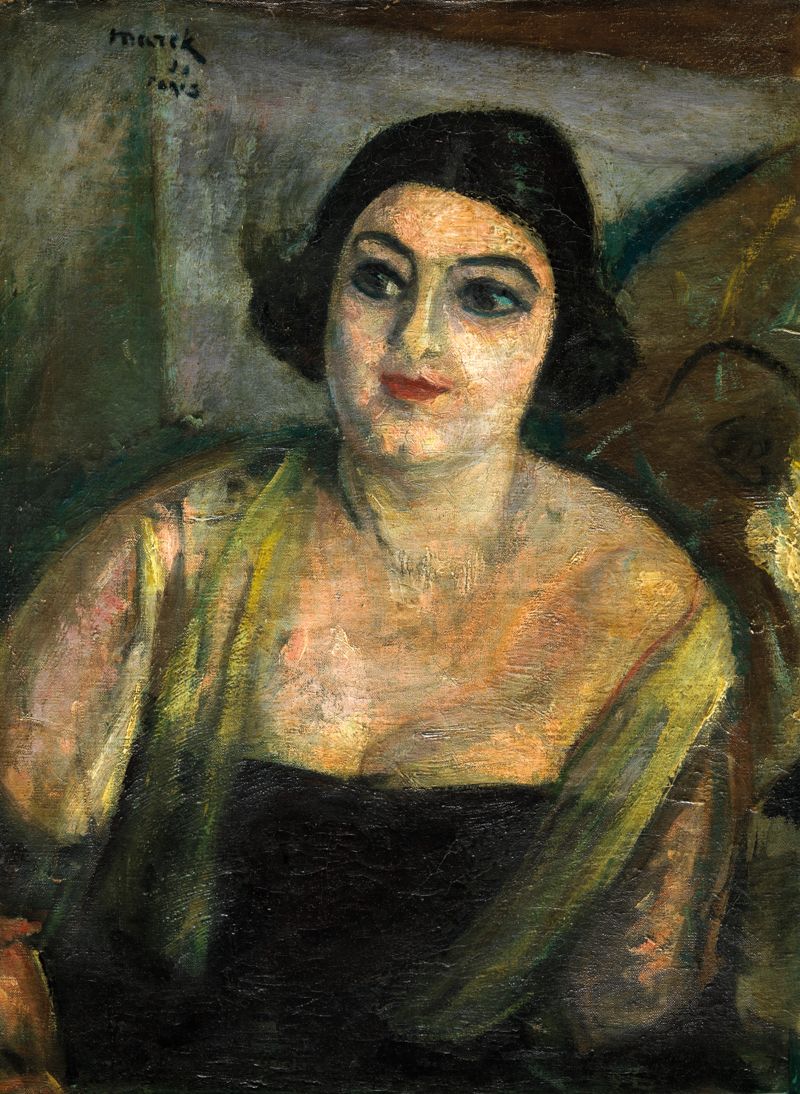 Null Marek SZWARC (1892 - 1958) 女人肖像 油画，顶部有签名，位于巴黎 61 x 46 cm 恢复期