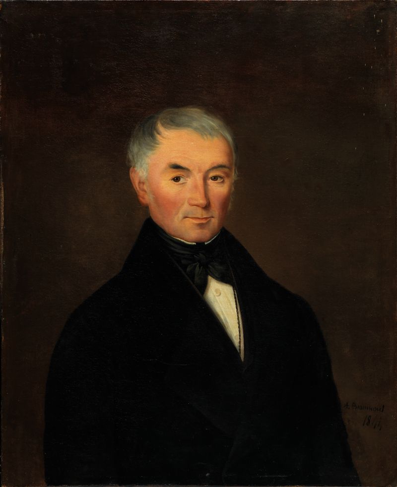 Null A. BEAUMONT (XIXe siècle) Portrait d'homme Huile sur toile signée et datée &hellip;