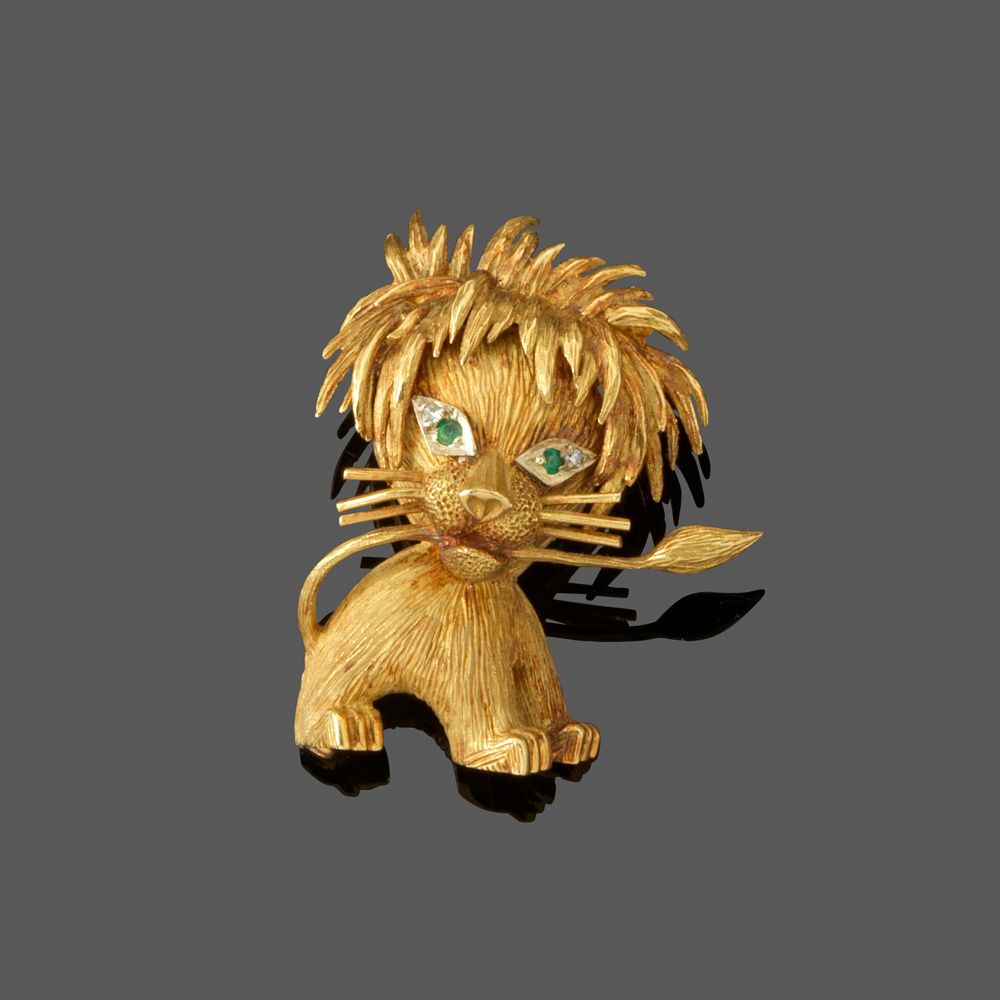 Null Broche "Lion ébouriffé" Inspirée d'un modèle de Van Cleef & Arpels. En or j&hellip;