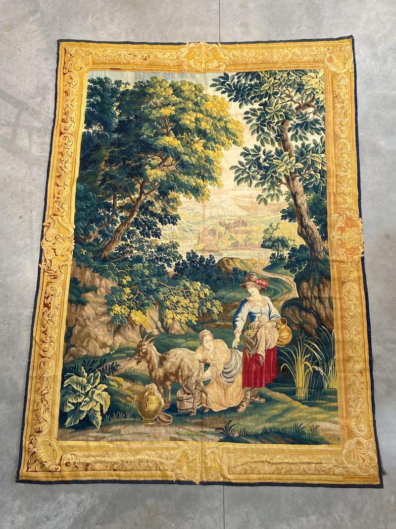 Null Importante et très fine tapisserie en laine et soie, Lille, début du XVIIIe&hellip;