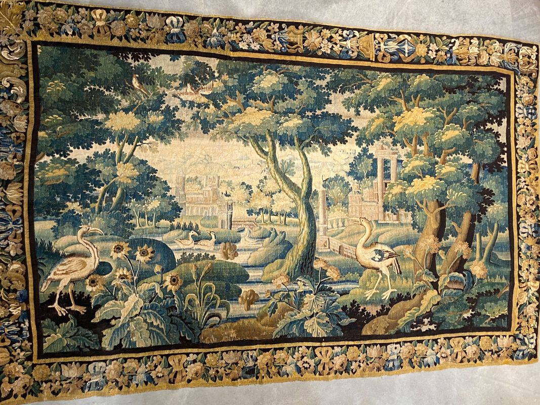 Null Importante tapisserie en laine et soie, Felletin (région d'Aubusson), fin d&hellip;
