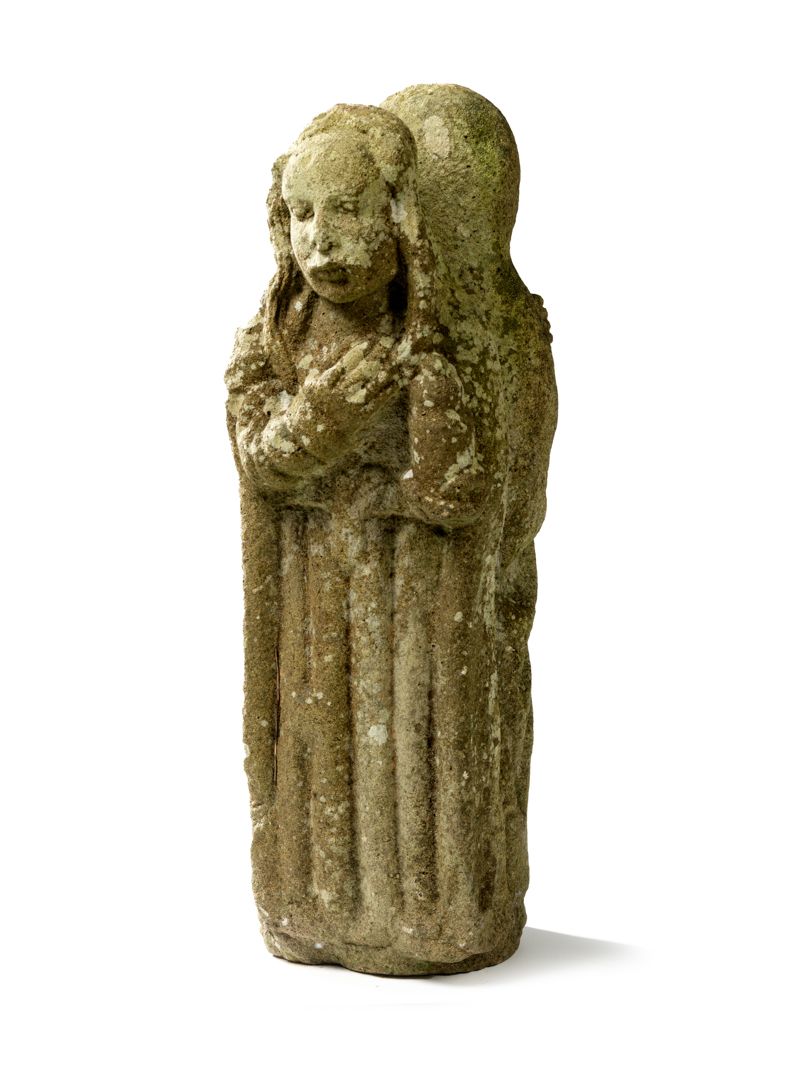 Null Statue en Kersanton, Bretagne, XVIIe siècle. Représentant deux saintes femm&hellip;
