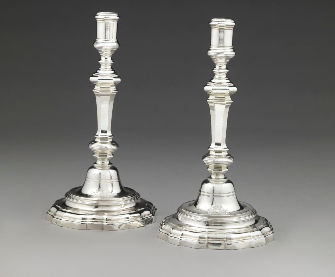 Null A pair of silver candlesticks. Paris 1749-1750