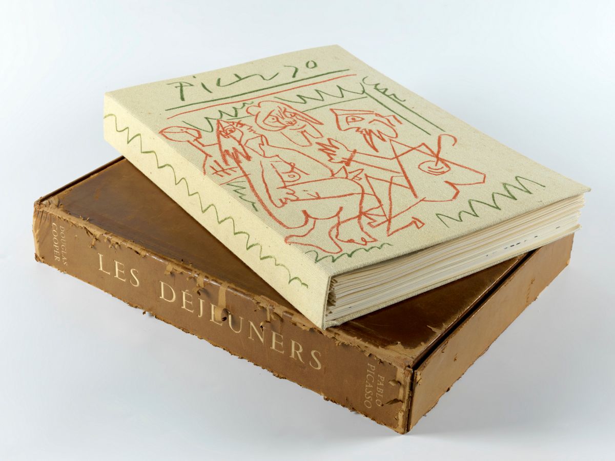 Null COOPER (Douglas) Les Déjeuners.1卷，4开本，装在布套里，上面用红绿两色装饰着皮卡索的画，装在滑套里（非常损坏）。Par&hellip;