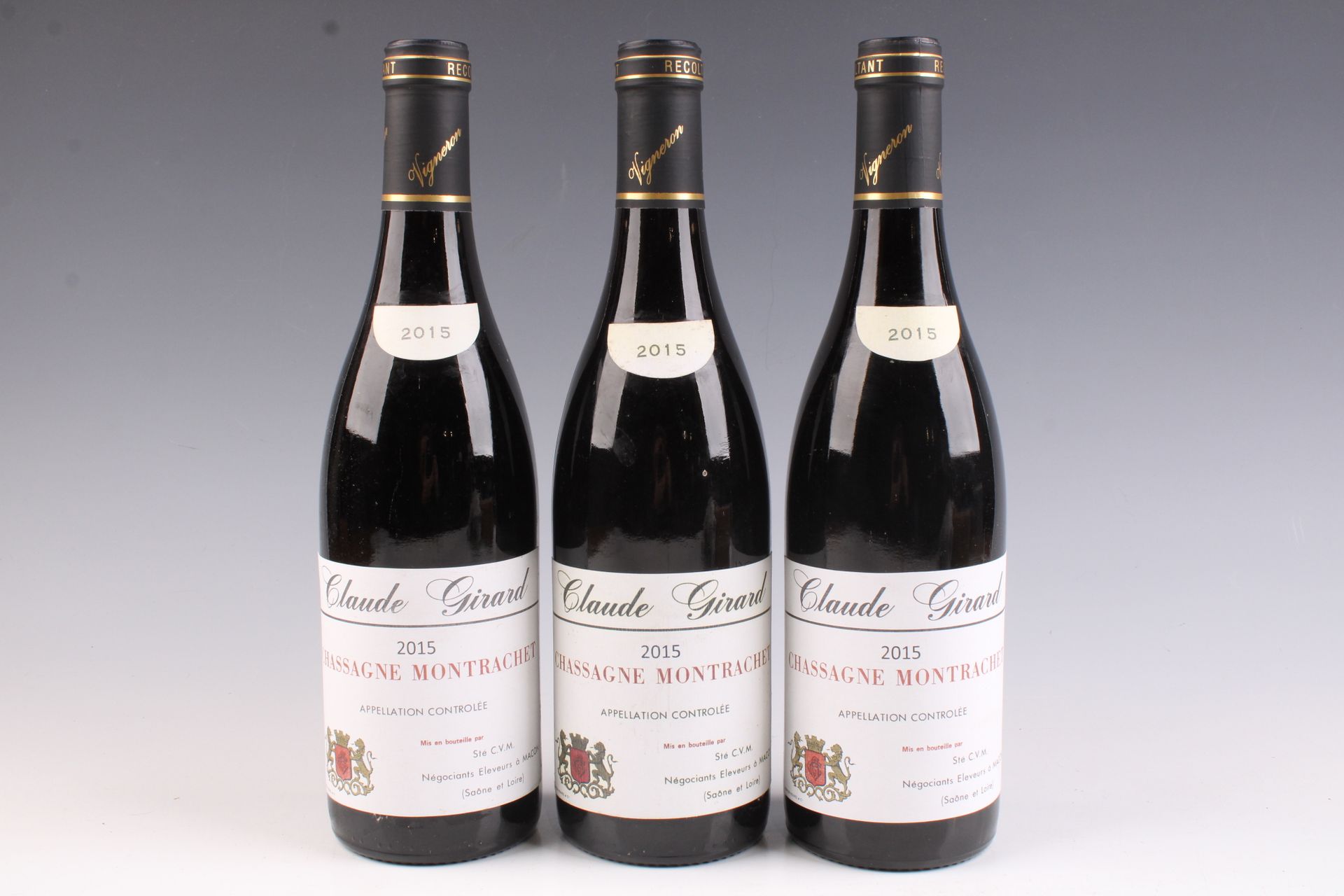 Null 3 Flaschen Chassagne-Montrachet 2015 Claude Girard