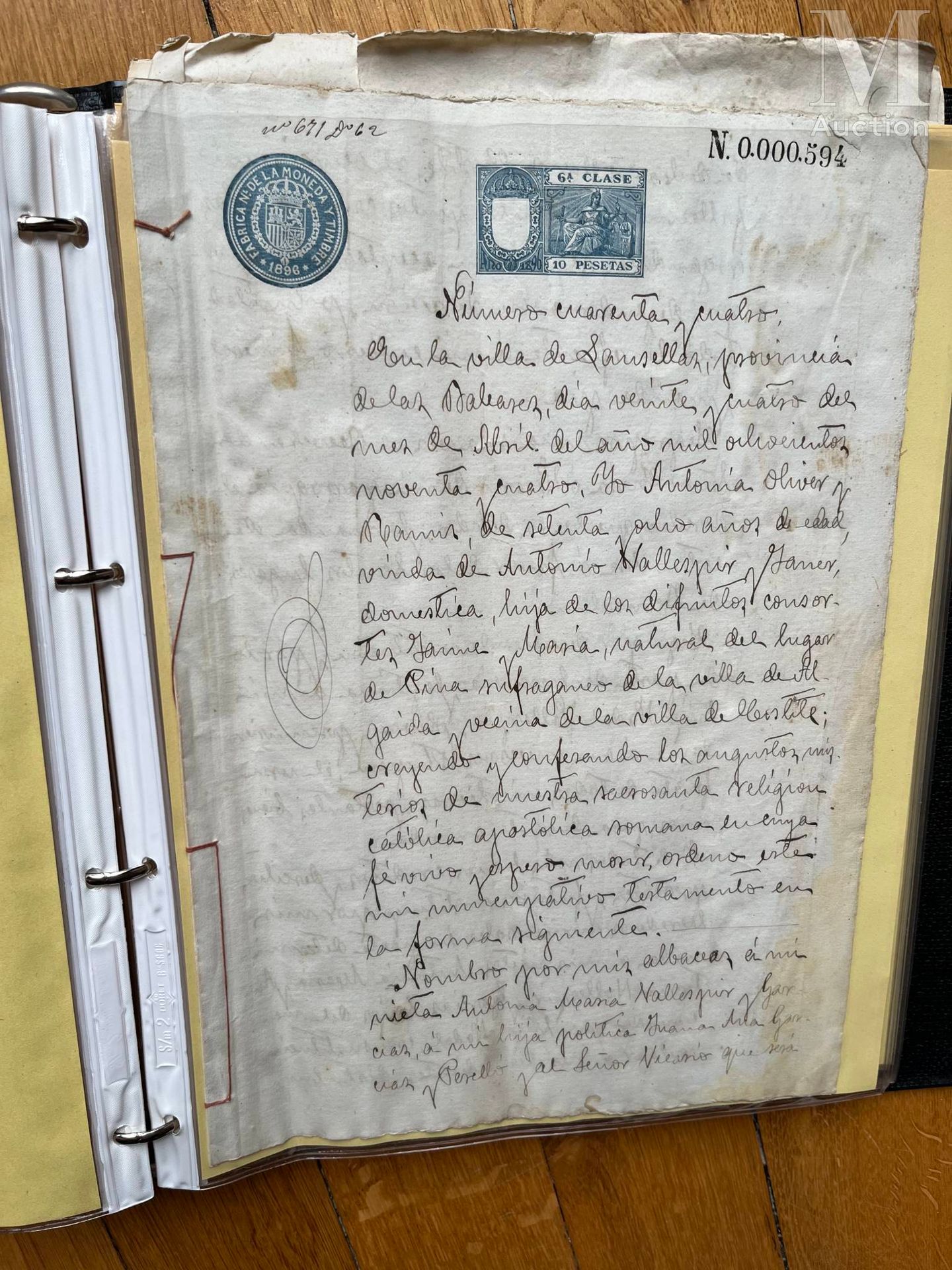 BALÉARES. Ensemble d’environ 15 documents manuscrits BALEARES。一套大约15份手写的文件，有些是部分&hellip;