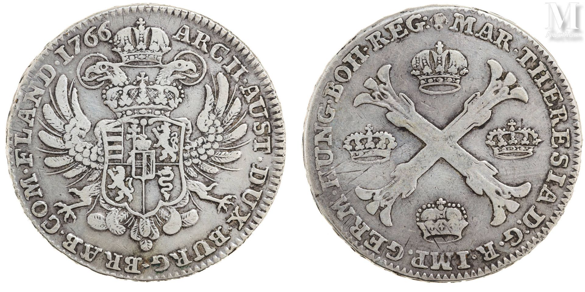 Pays-Bas autrichien - Duché du Brabant Kronenthaler 1766
A : Aigle bicéphale cou&hellip;