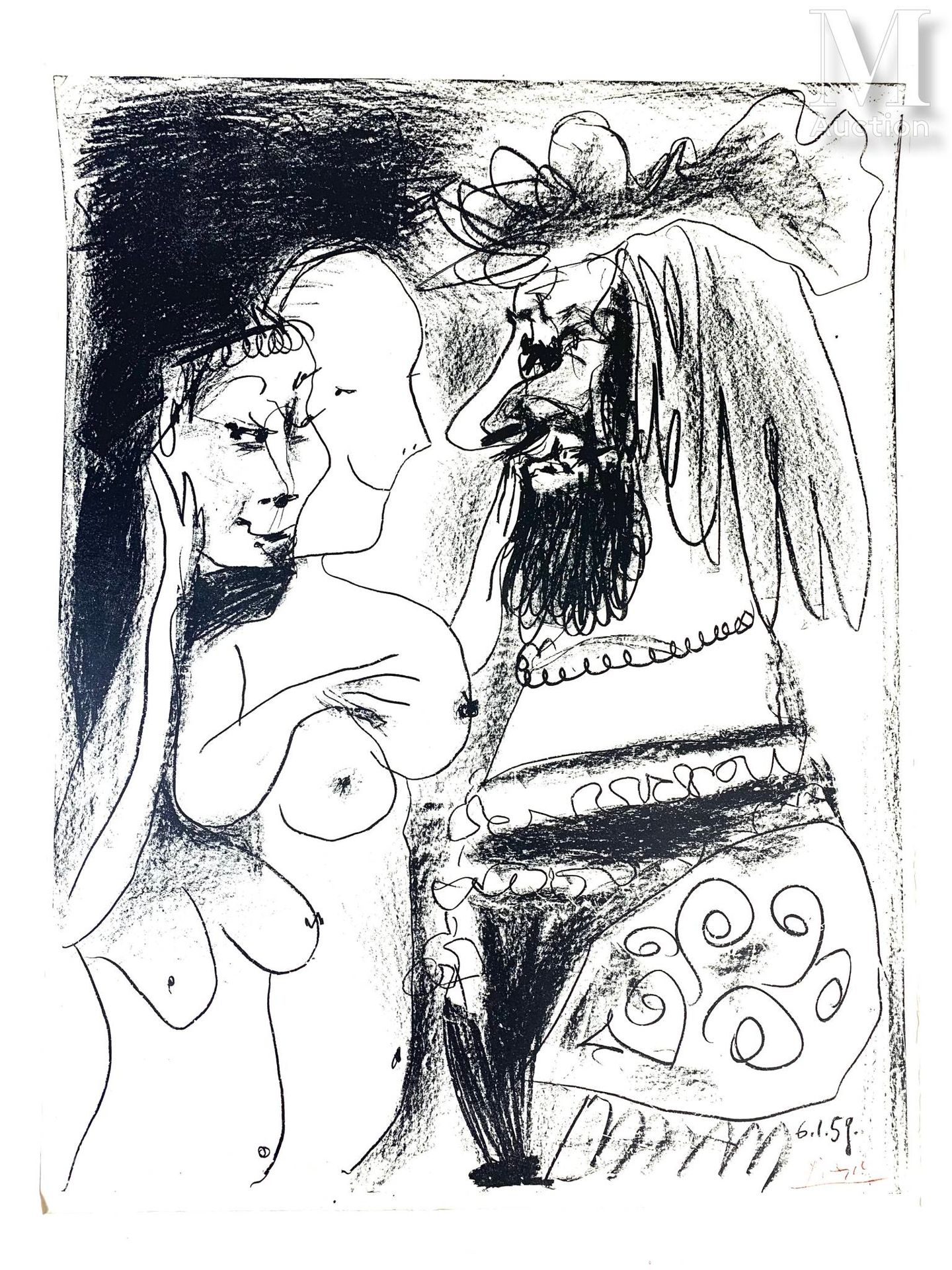 Pablo PICASSO (1881-1973) Le vieux Roi, 1959

Lithographie originale en noir sur&hellip;
