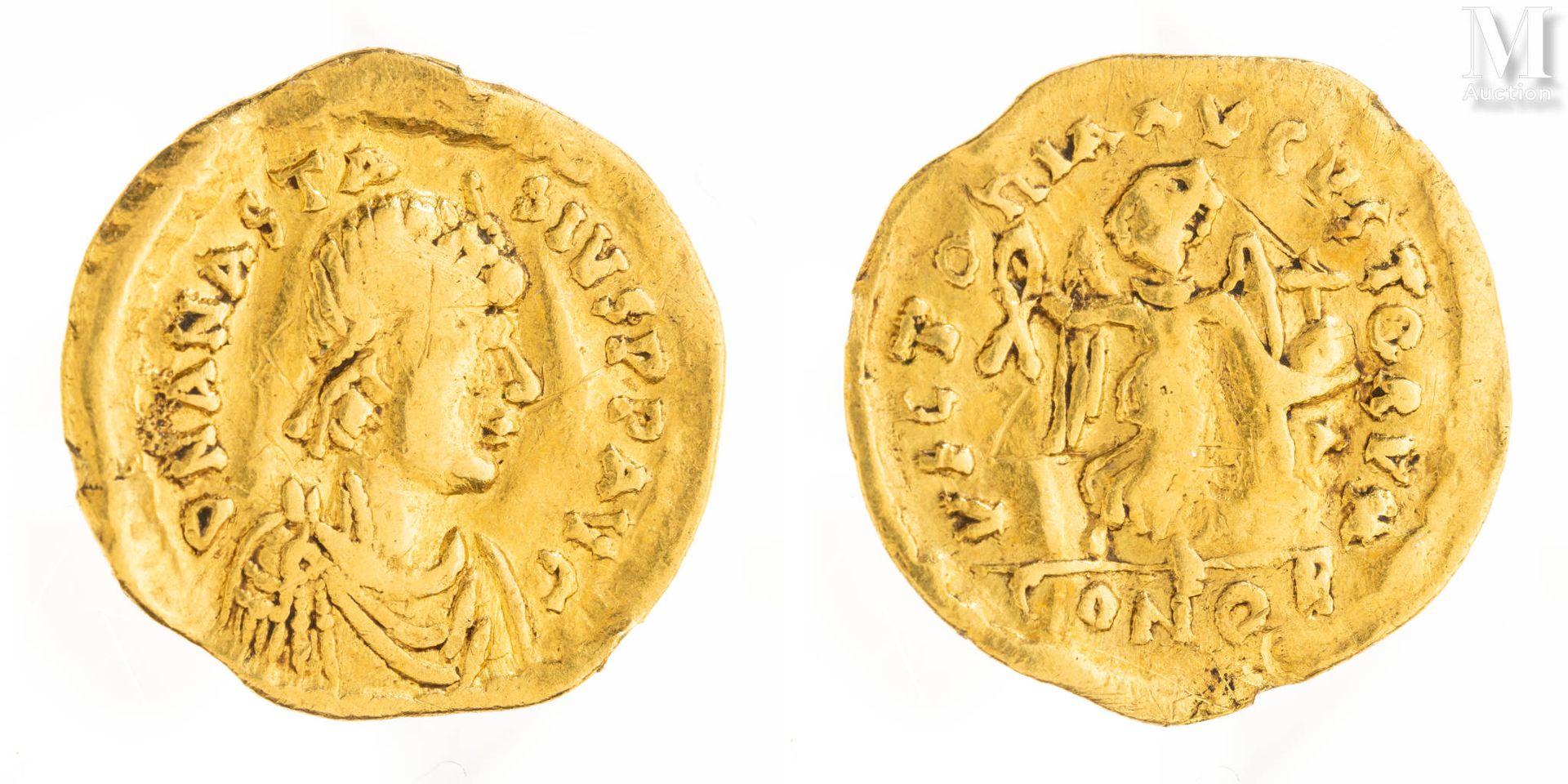 Byzance - Anastase (491-518) Tremissis 
A: Diademierter Kopf rechts von Anastasi&hellip;