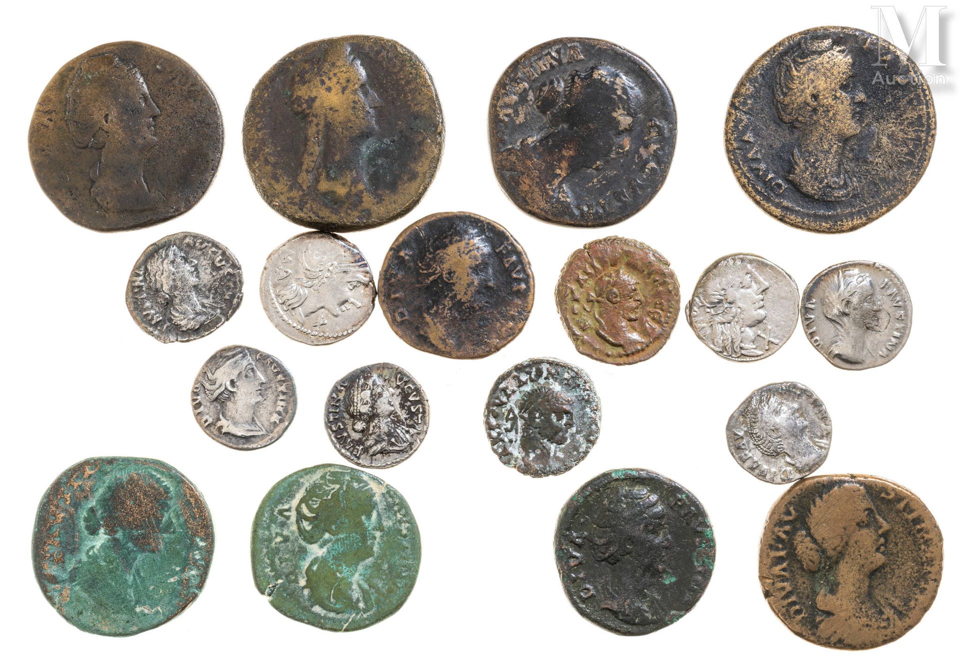 Rome - Divers Lot de dix-huit monnaies diverses comprenant notamment des deniers&hellip;