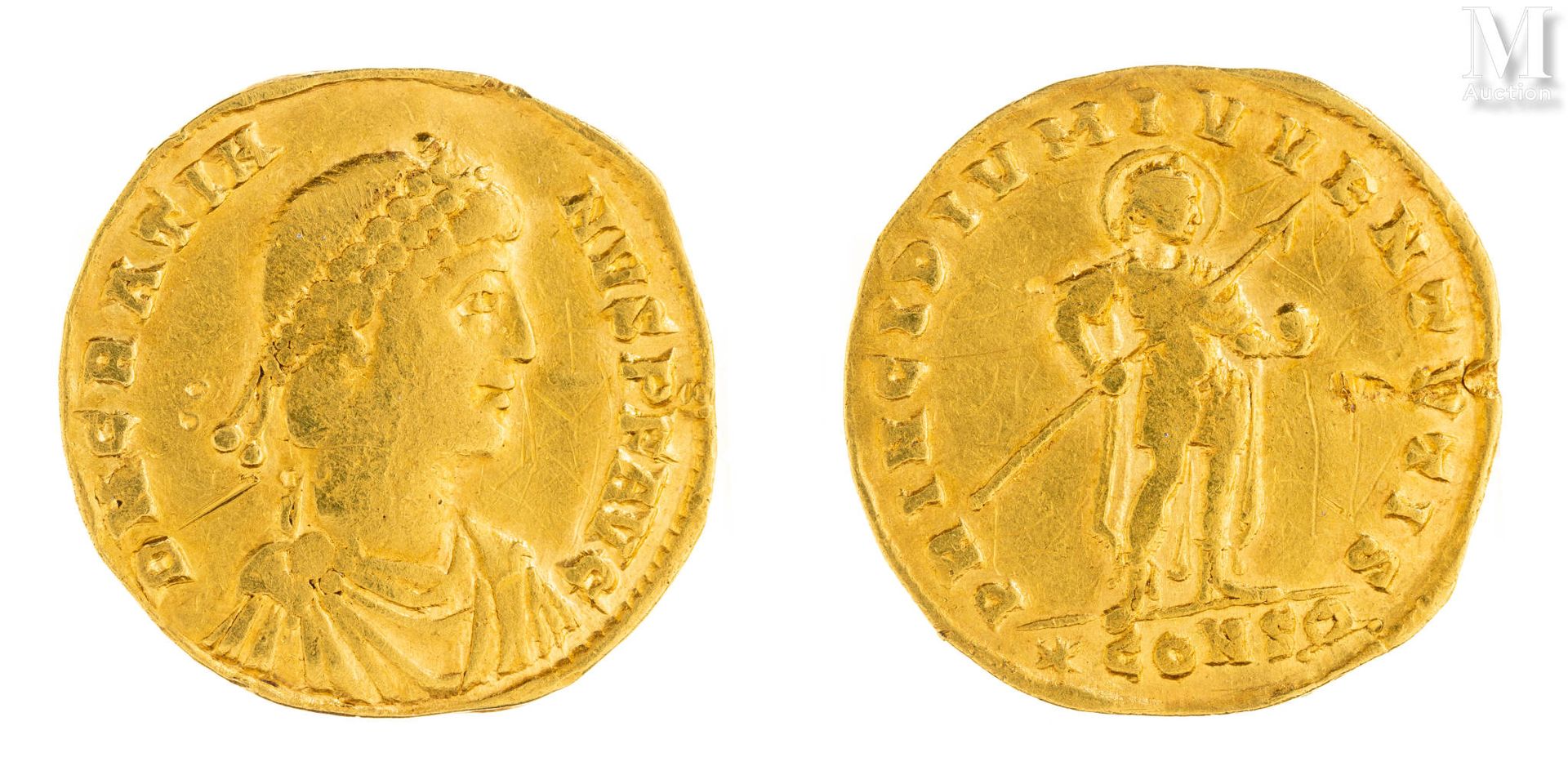 Byzance - Gratien (367-383) Solidus 
A : Buste diadémé à droite de Gratien 
R : &hellip;