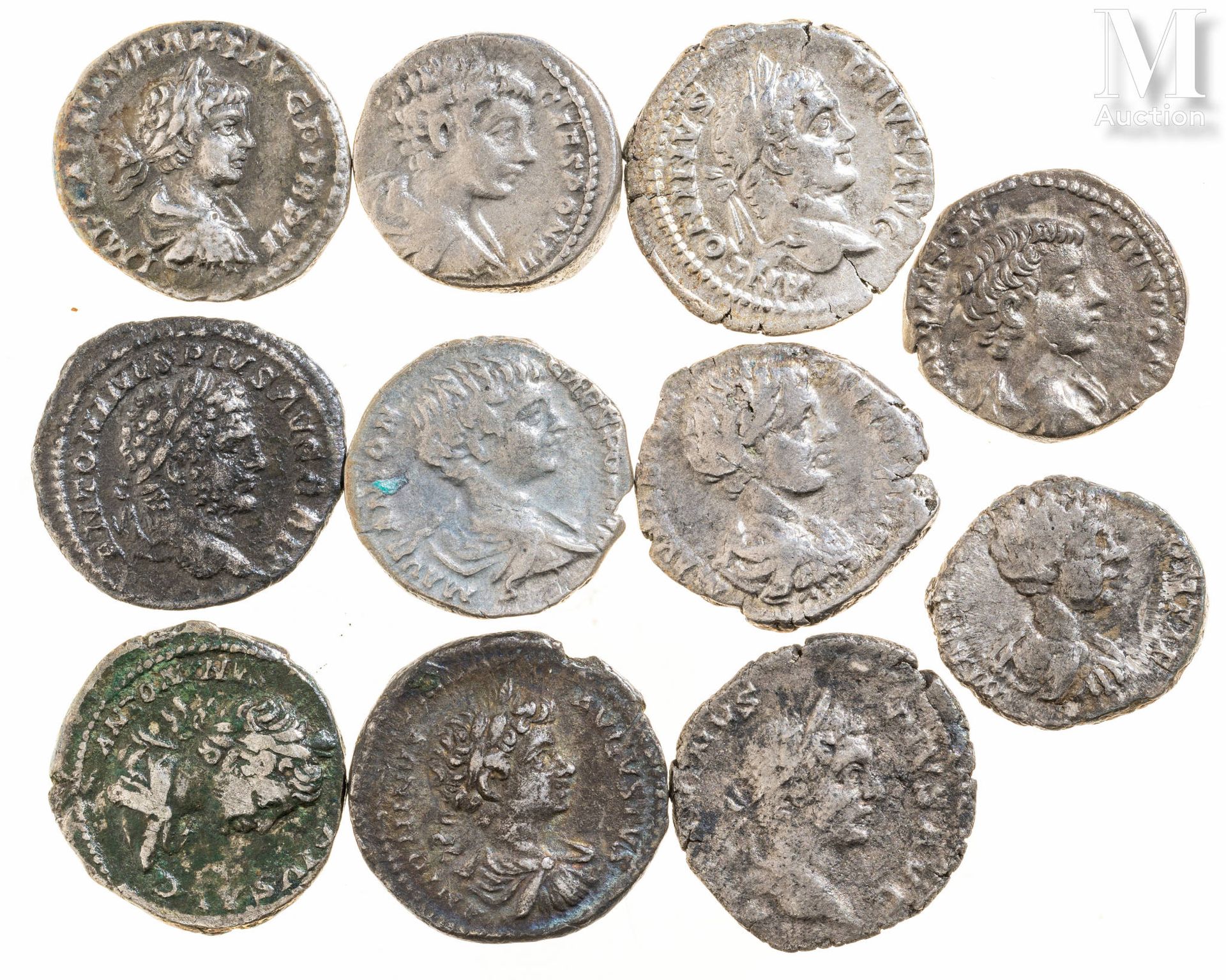 Rome - Caracalla (211-217) Lotto di undici denari 
A: Busto destro di Caracalla &hellip;