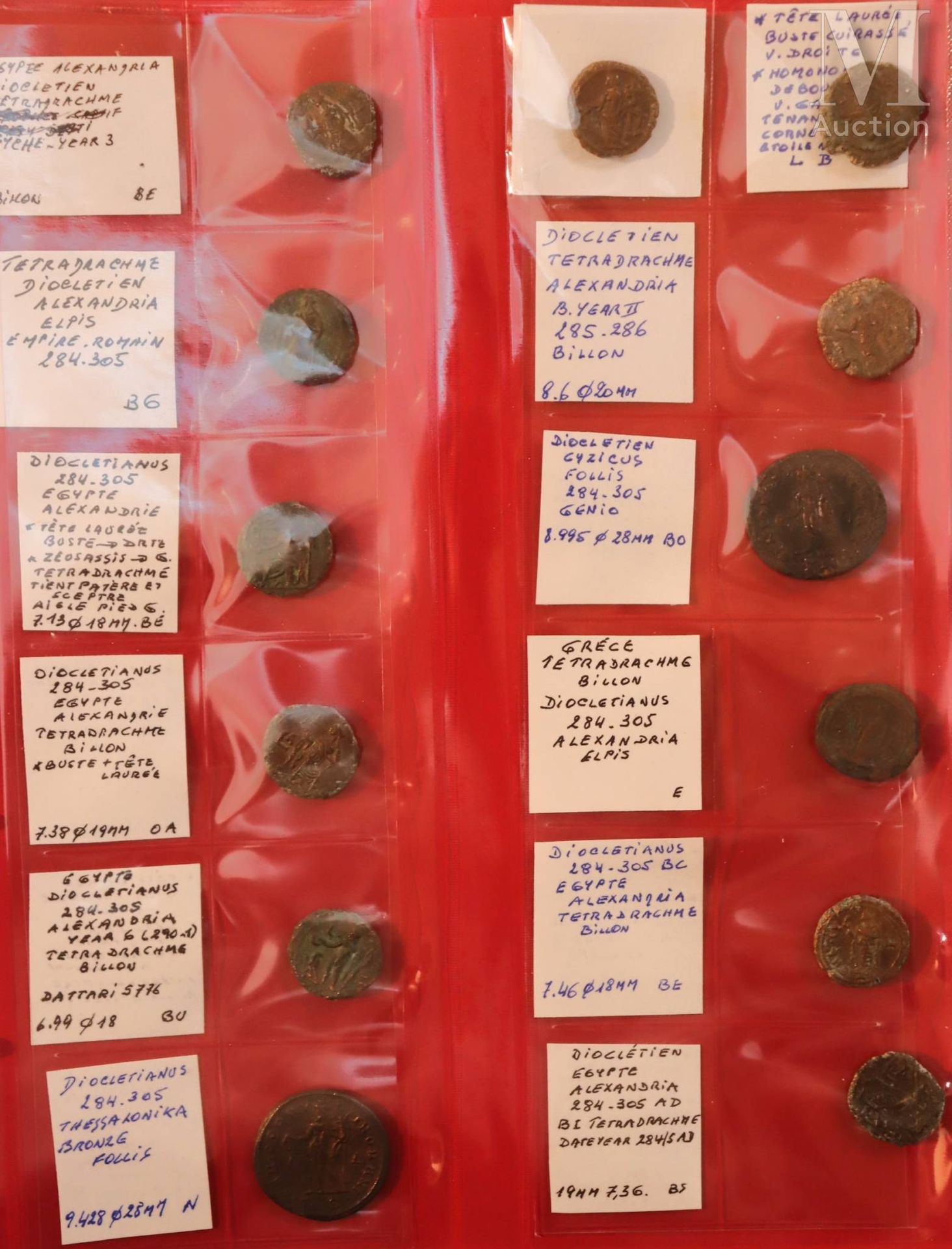 Antiquité - Sehr umfangreiche Sammlung von Bronzemünzen in einem Ordner mit Bron&hellip;