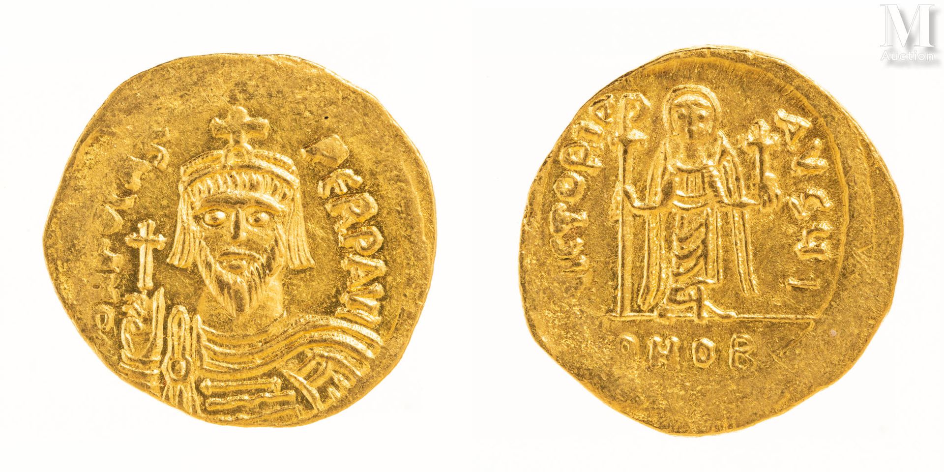 Byzance - Focas (602-610) Solidus 
A : Buste de Focas de face
R : Ange de face
E&hellip;