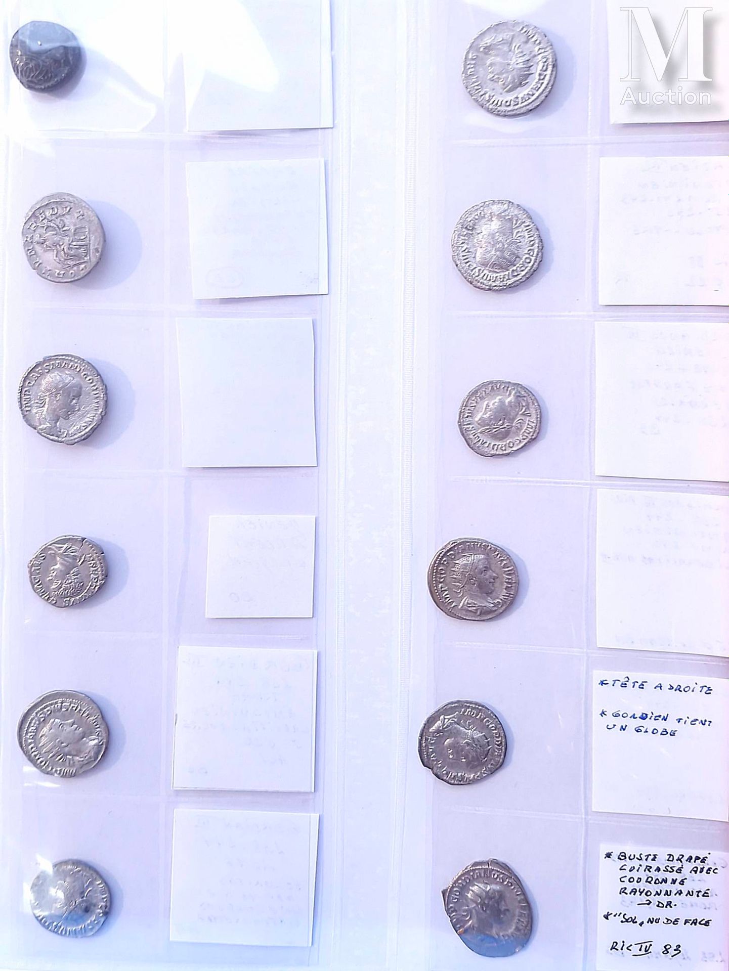 Rome - Gordien III (238-244) Lot de vingt-et-une monnaies diverses comprenant no&hellip;