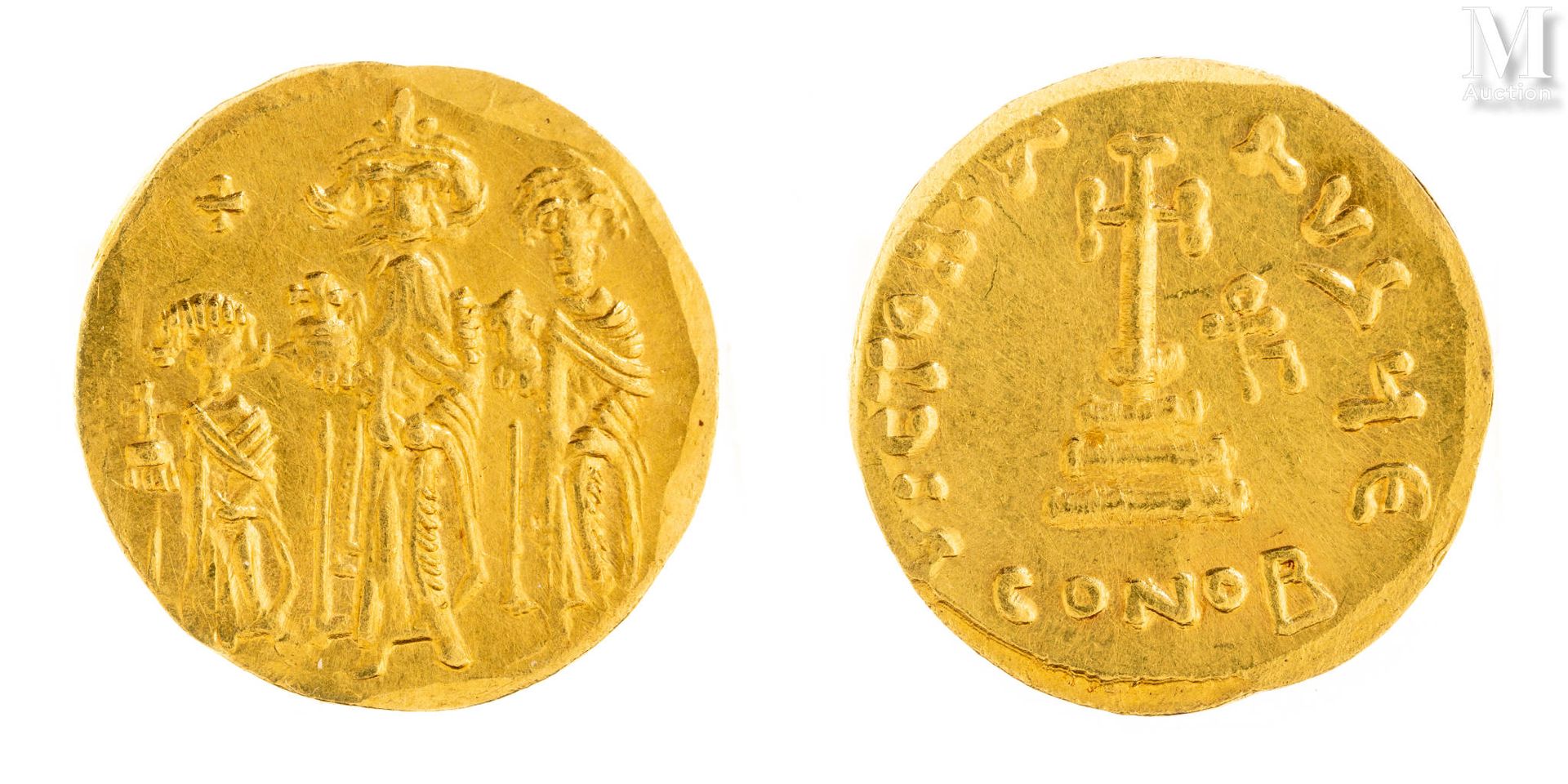Byzance - Héraclius Constantin III (638-641) Solido 
A: Tre figure in piedi fron&hellip;