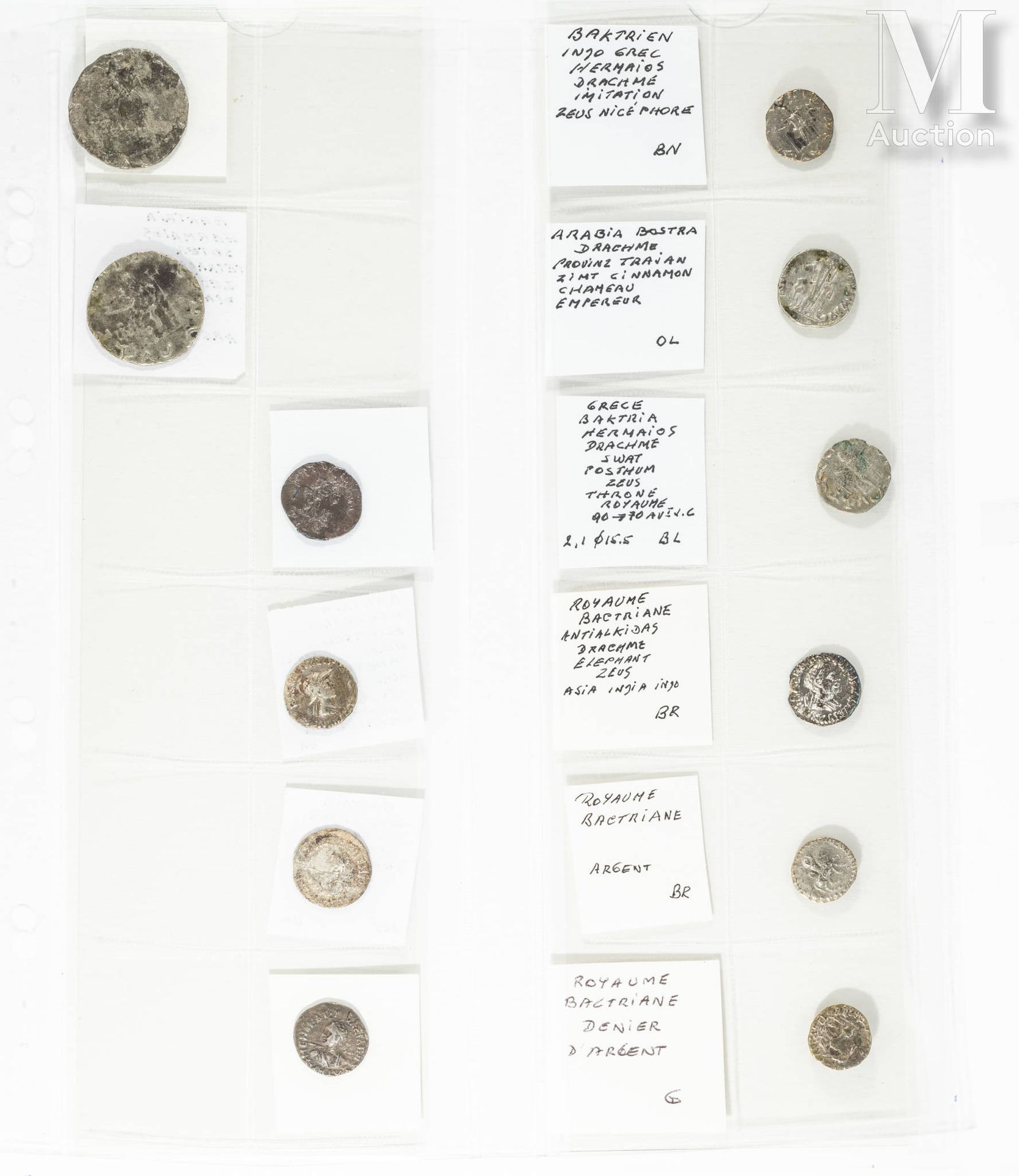 Royaume de Bactriane - Collection de monnaies du royaume de Bactriane comprenant&hellip;