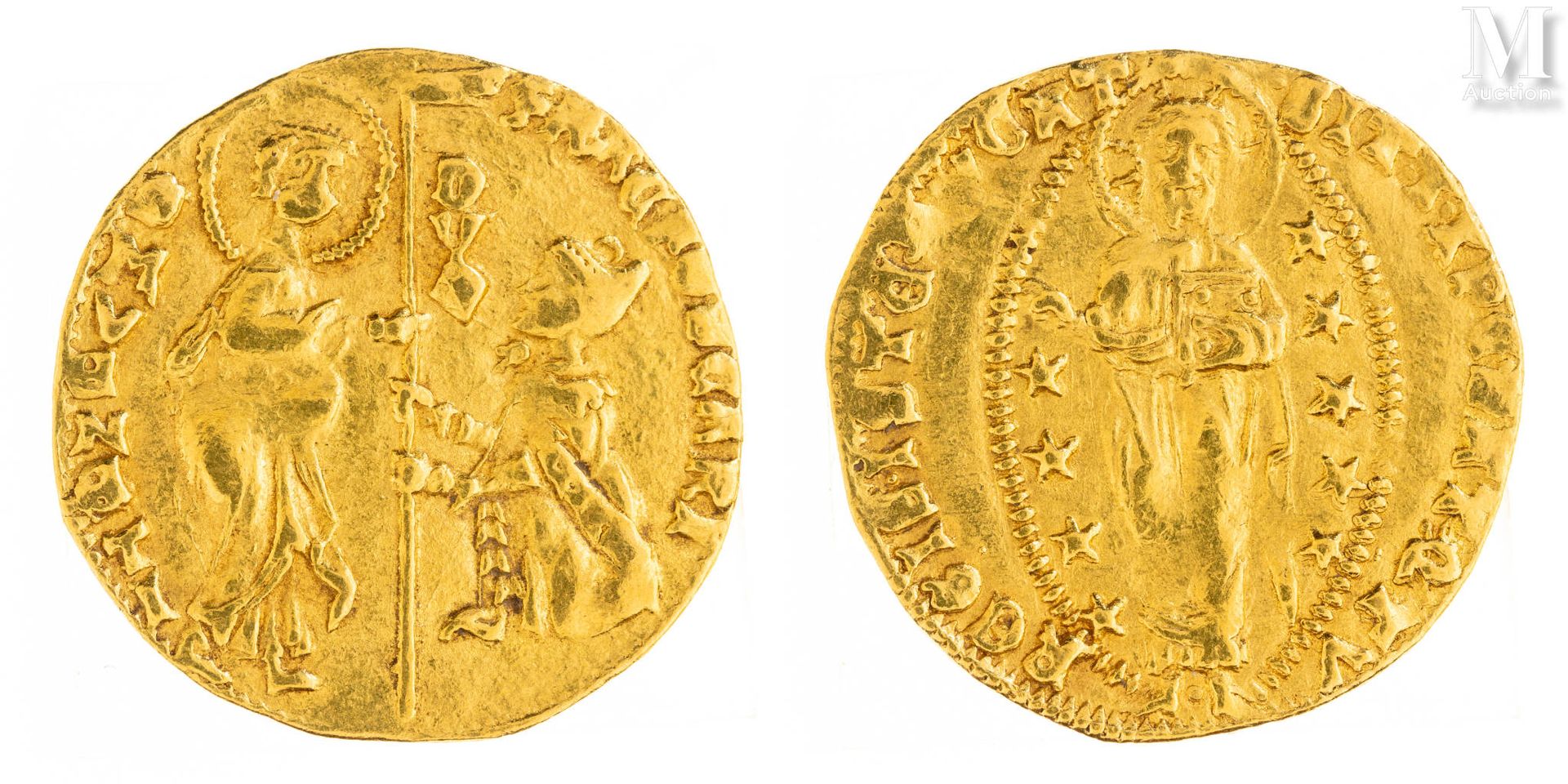 Venise - Francesco Foscari (1423-1457) Gold sequin 
A: Saint Mark blessing the d&hellip;
