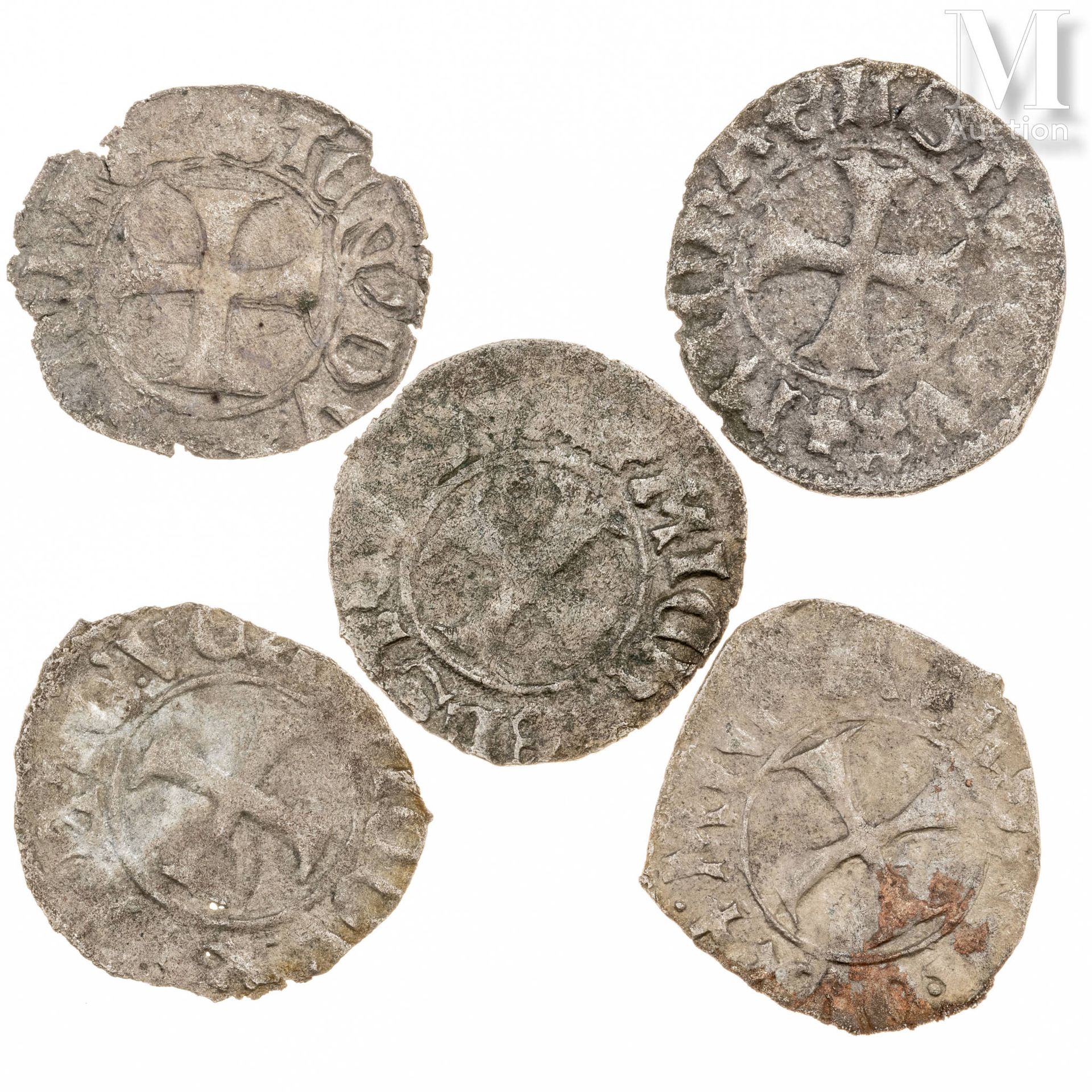 Venise - Michaele Steno (1400-1413) Set of five torneselli
A: Cross
R: Lion
Cond&hellip;
