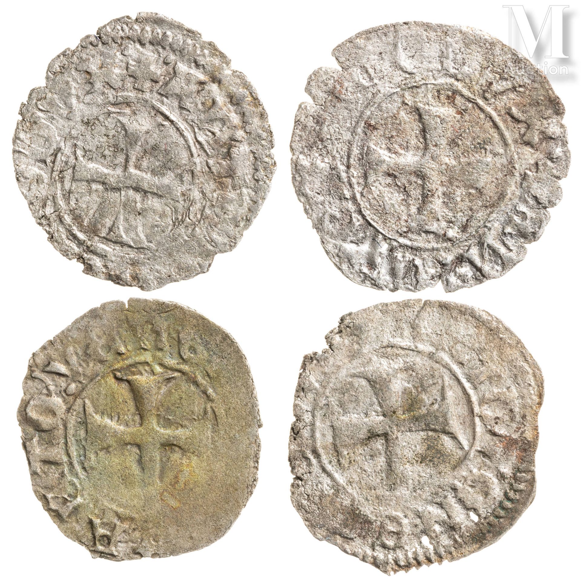 Venise - Antonio Venier (1382-1400) Set of four torneselli
A: Cross
R: Lion
Cond&hellip;