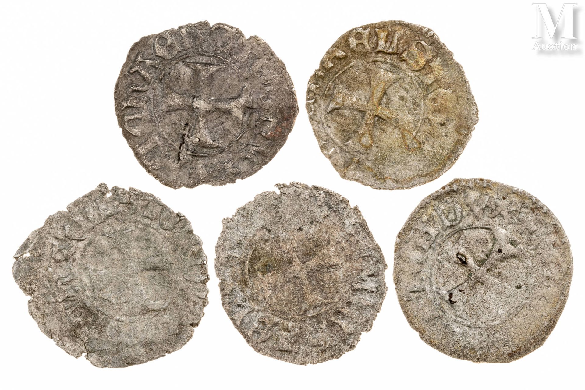 Venise - Michaele Steno (1400-1413) Set of five torneselli
A: Cross
R: Lion
Cond&hellip;